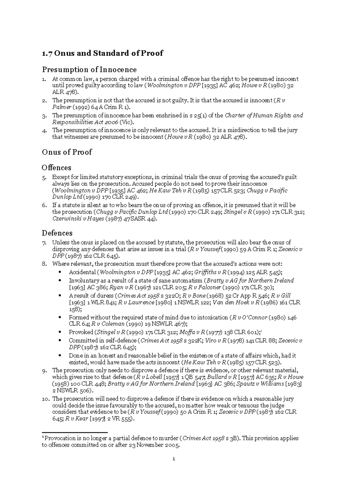 1.7 Onus and Standard of Proof: Presumption of Innocence Explained ...