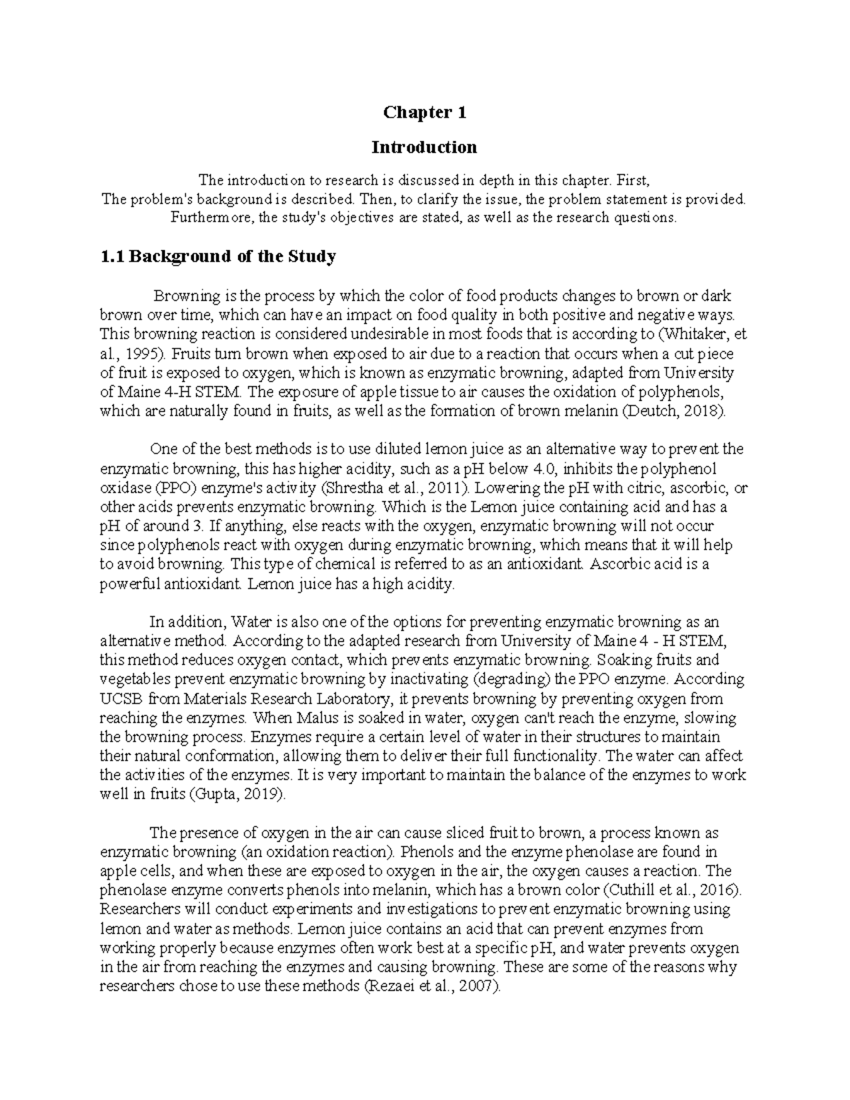 Chapter 1 1 & 2 Research- Paper - Chapter 1 Introduction The ...