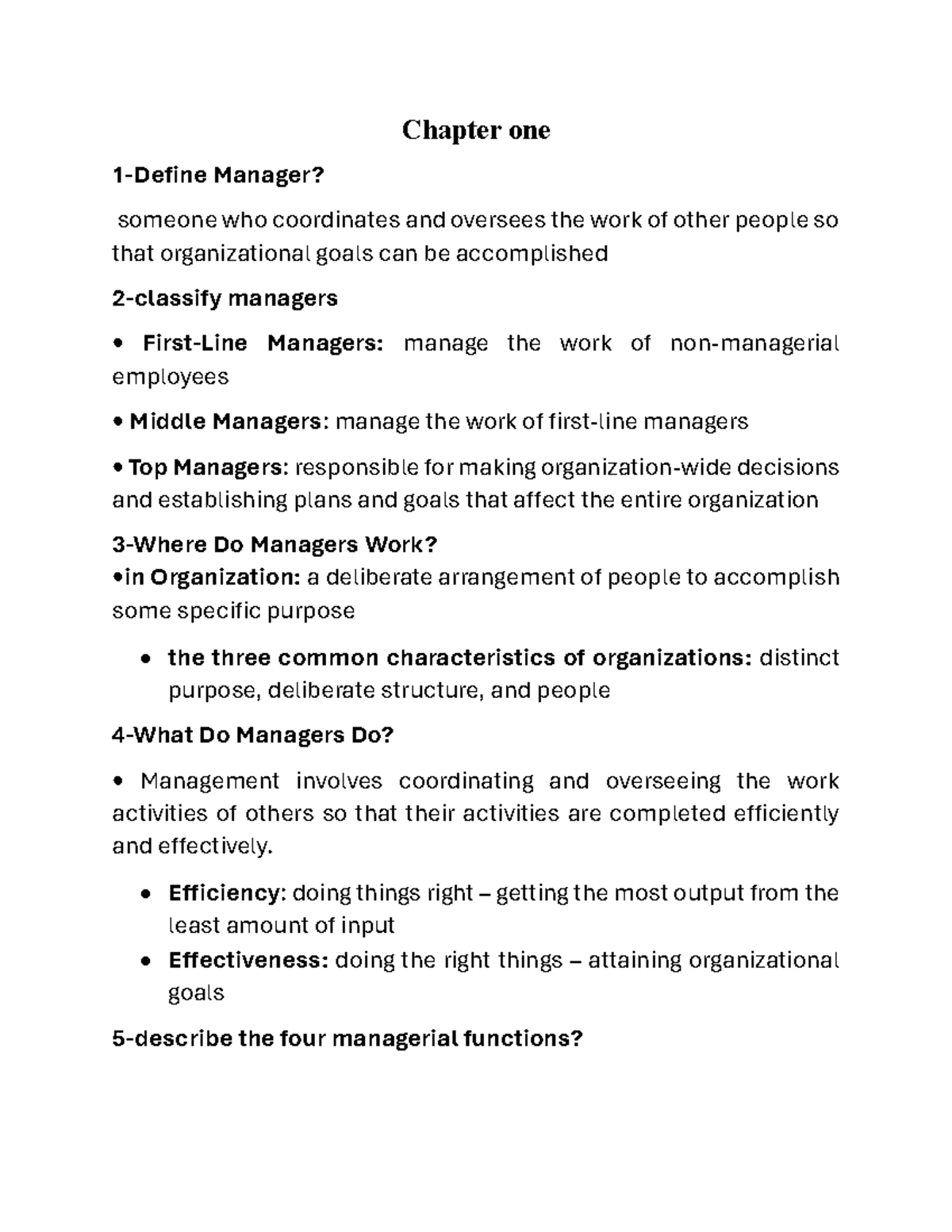 Managers and you in the workplace - Chapter one 1 - Define Manager ...