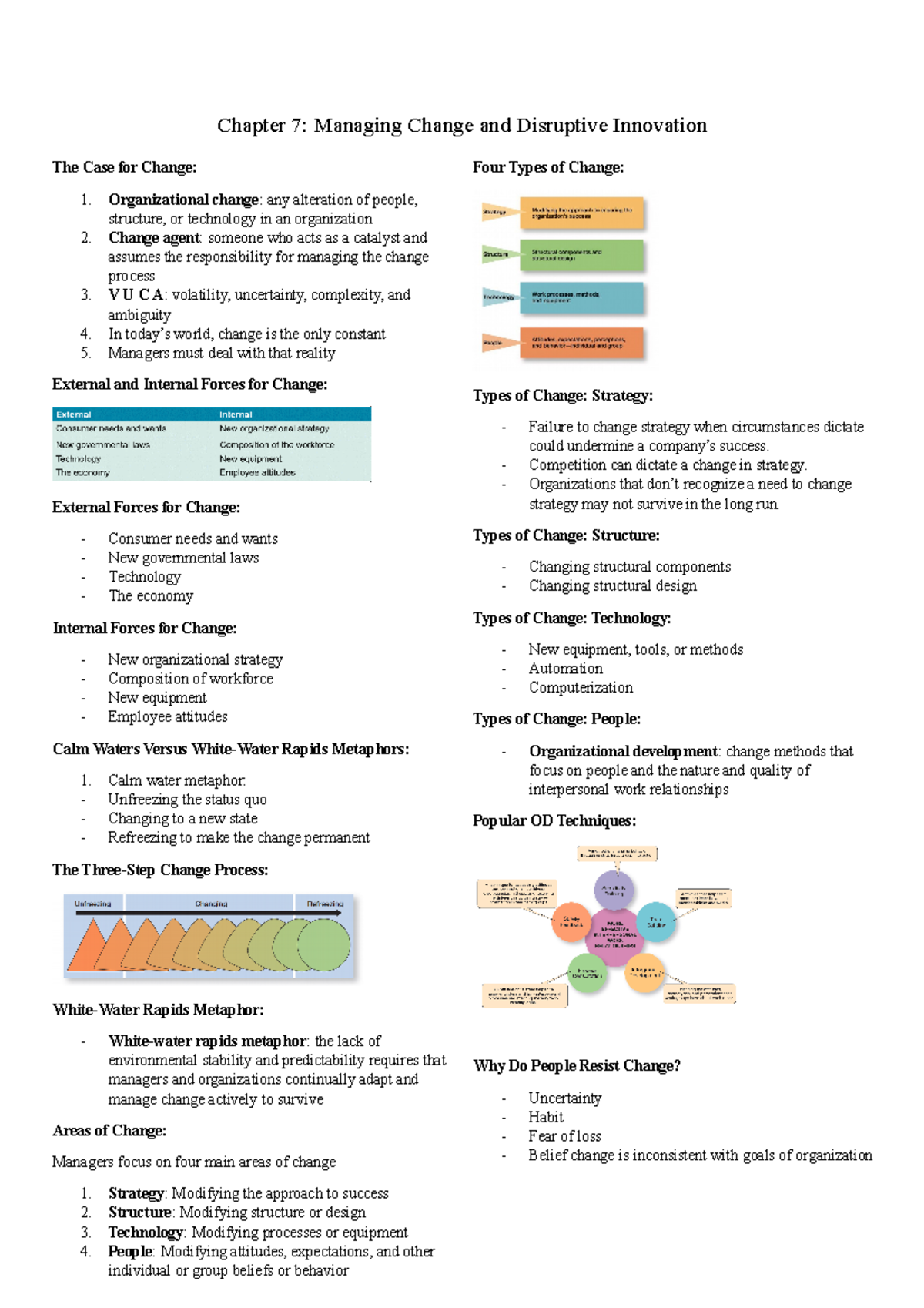 Managing Change and Innovation Strategies (MGMT 1301) - Chapter 7 - Studocu