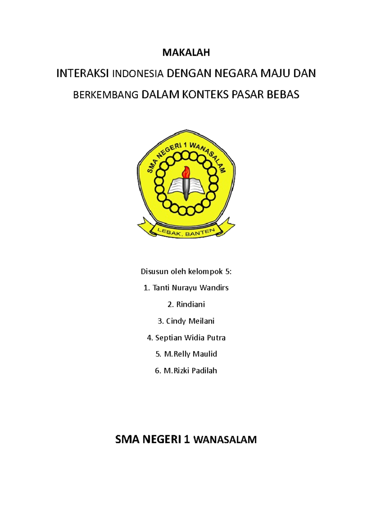 Makalah Geografi: Interaksi Indonesia dengan Negara Maju & Berkembang - Document Preview
