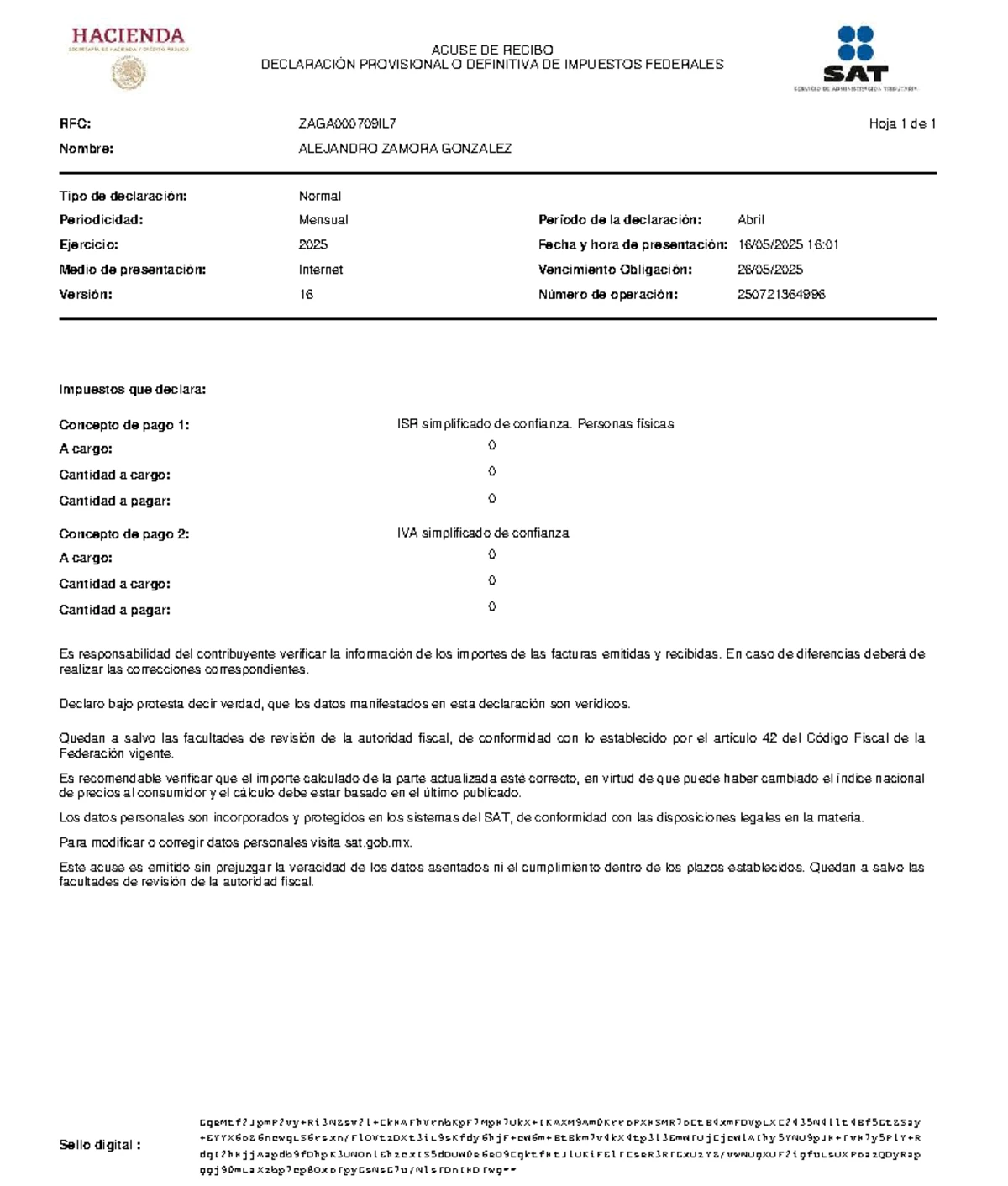 Declaración de Conclusión y Acuse de Recibo - 2024 - Studocu