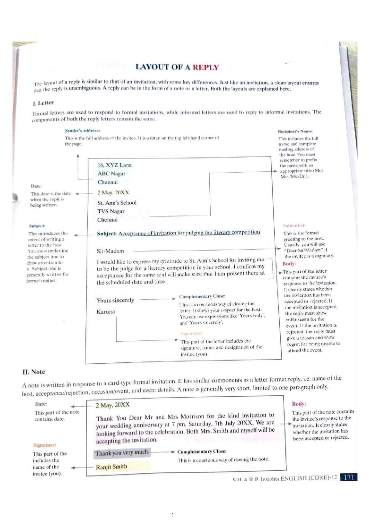 Replies: Formal & Informal Guidelines and Examples (ENGLISH 171) - Studocu