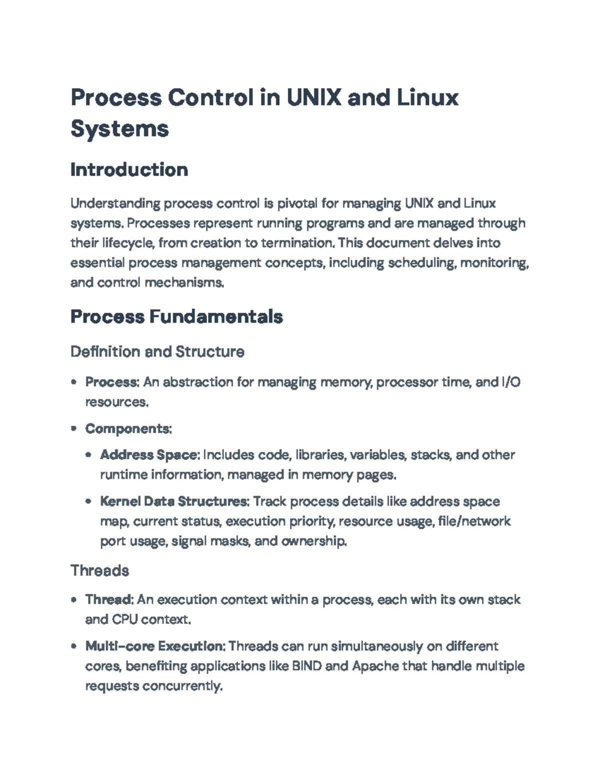 Process Control Management in UNIX/Linux Systems - Process Control in ...