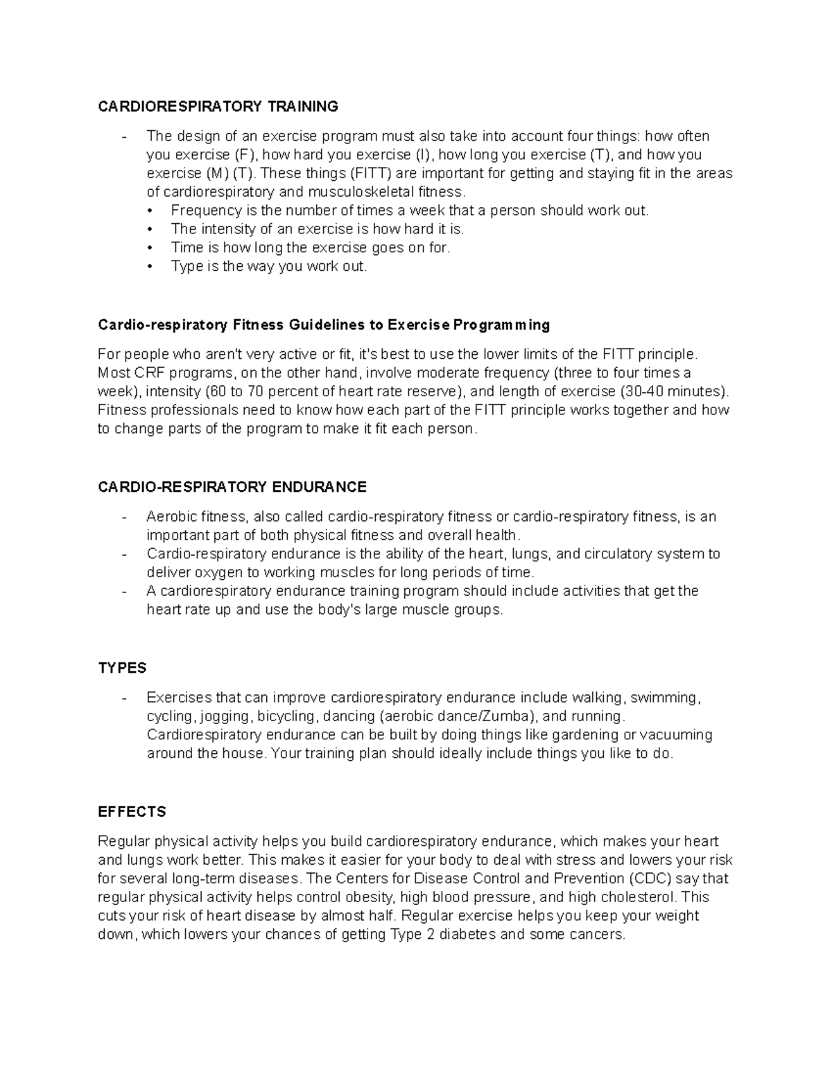 Cardiorespiratory Training Essentials: Understanding FITT & Heart Rate ...