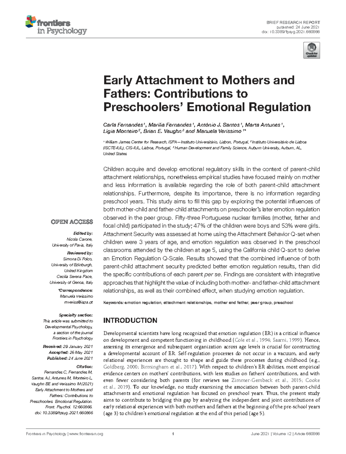 Early Attachment to Parents and Its Impact on Emotion Regulation - Studocu