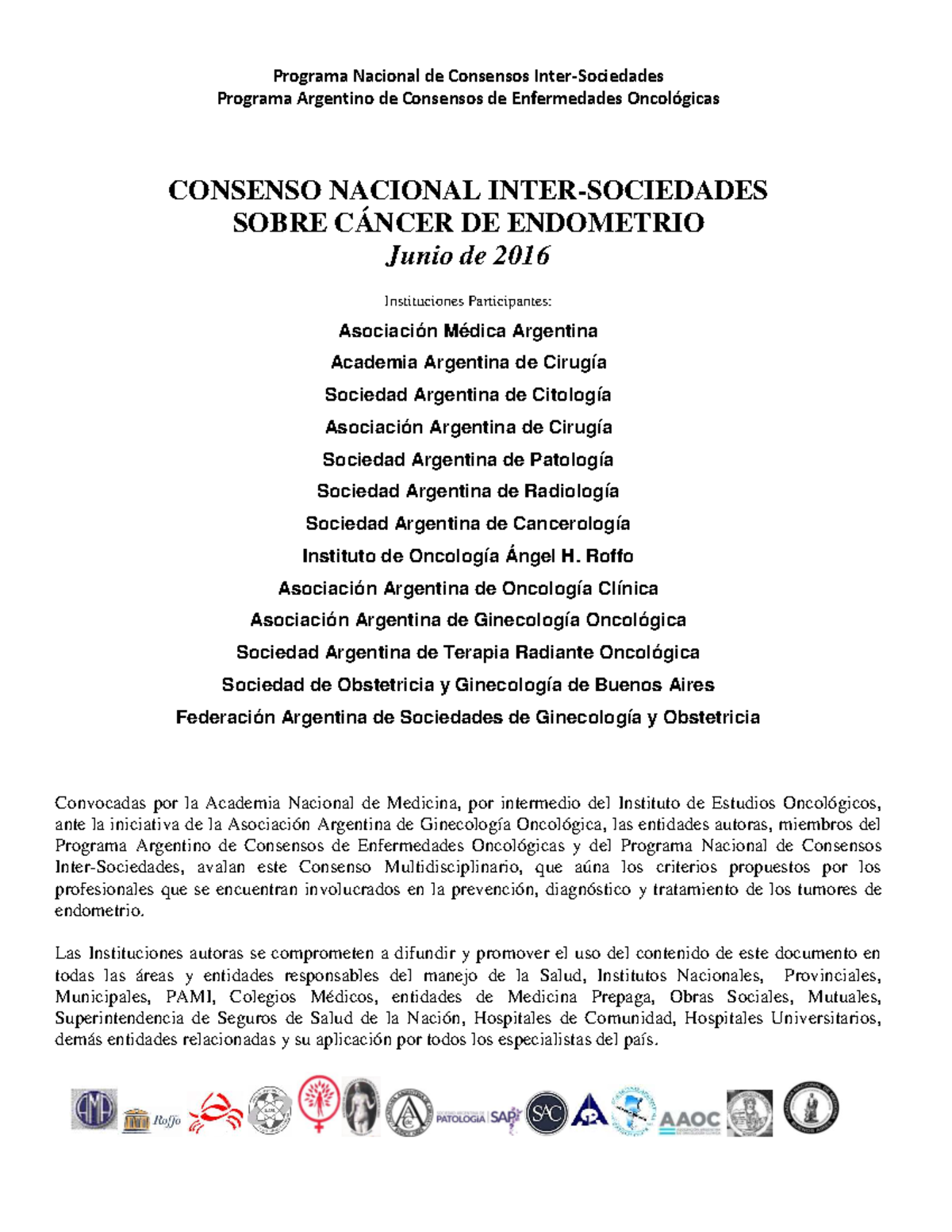 Consenso Nacional sobre Cáncer de Endometrio - Programa Argentino de ...