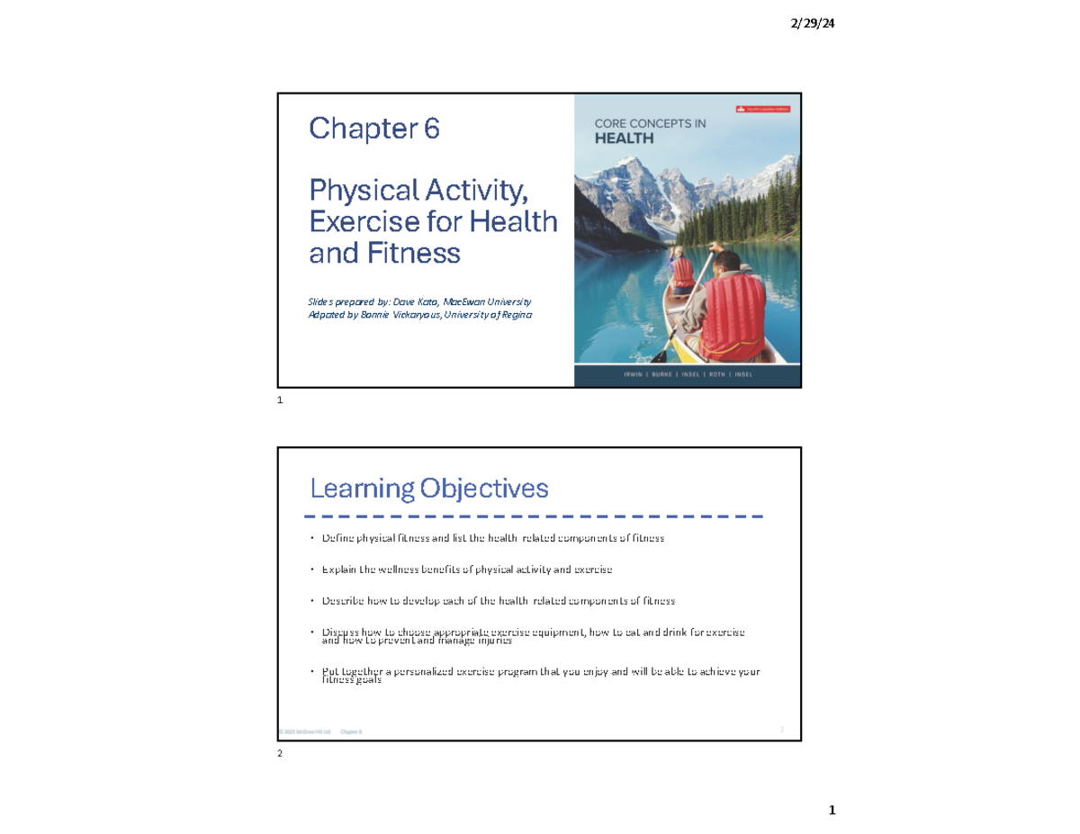 Chapter 6 - Understanding Physical Fitness and Health Benefits - Studocu