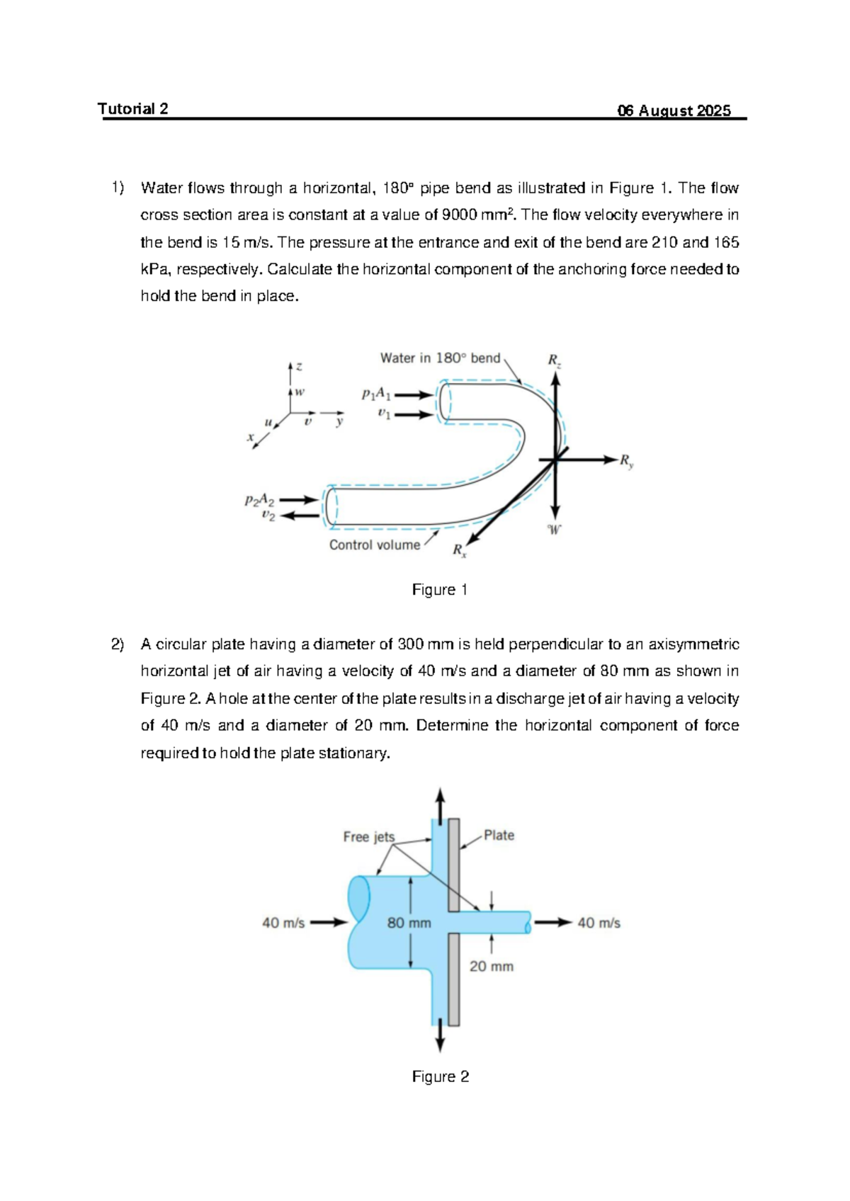2025 Tutorial 2: Conservation of Linear Momentum in Fluid Dynamics ...