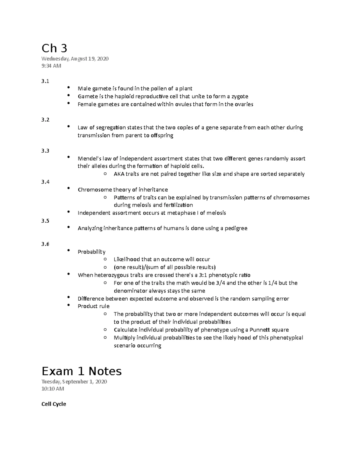 MBIOS 301 Final Exam - Genetics Lecture Notes and Key Concepts - Studocu
