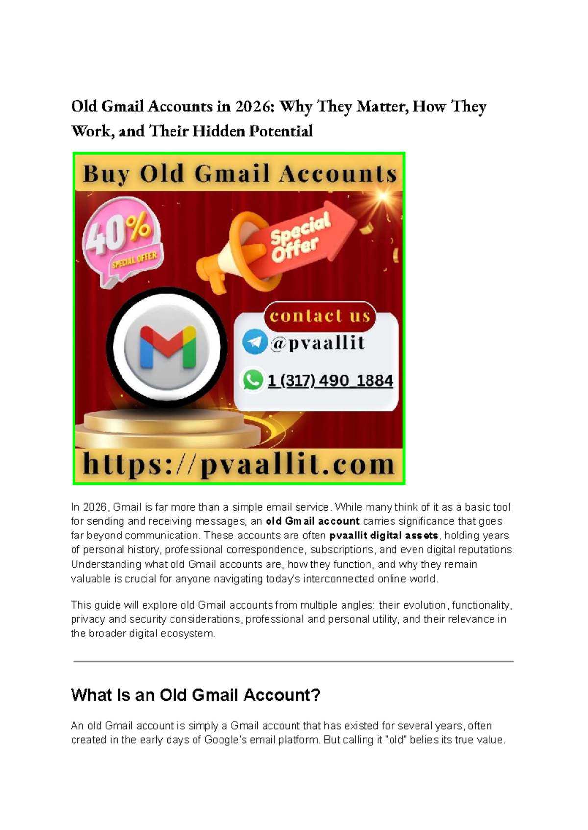 Old Gmail Accounts in 2026: Their Value and Functionality Explained ...