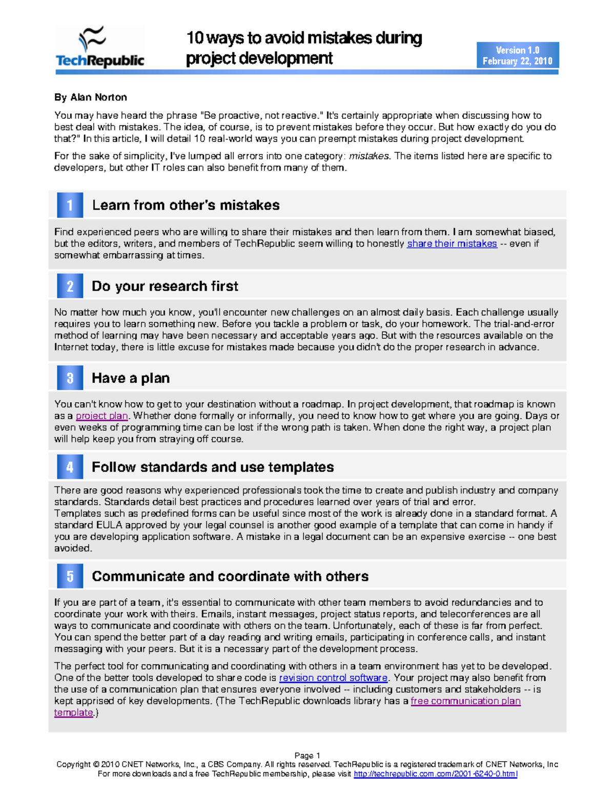 10 Strategies to Prevent Errors in Project Development (External Doc ...