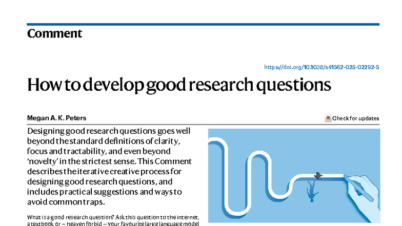 Designing Effective Research Questions: A Guide by Megan A. K. Peters ...