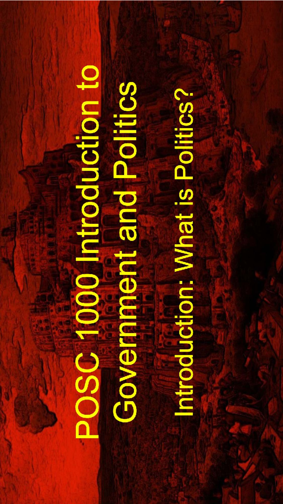 POSC 1000 Introduction to Government and Politics Notes - Studocu