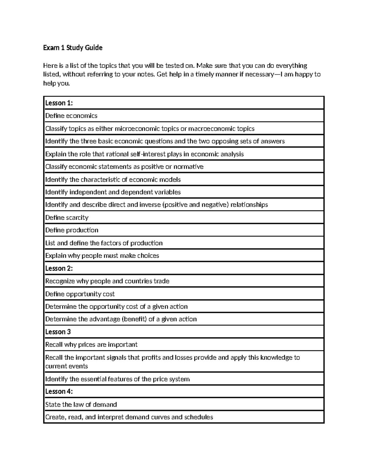 ECO 101 Exam 1 Study Guide: Key Topics & Concepts Overview - Studocu