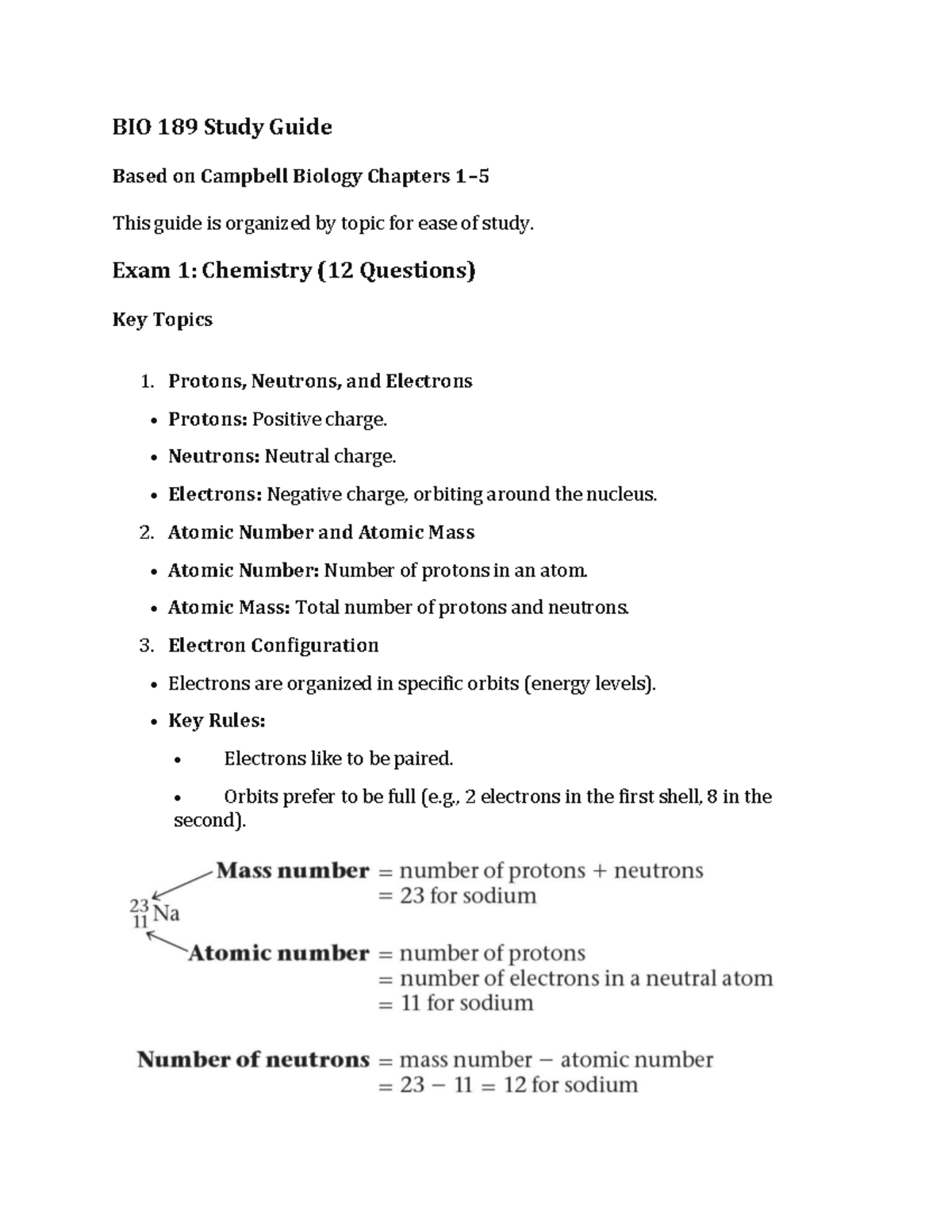 BIO 189 Final Study Guide Overview: Key Topics from Chapters 1-15 - Studocu