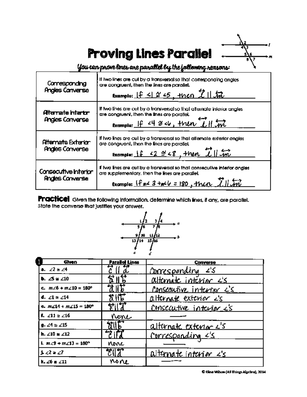 3.3 Geometry Notes: Proving Lines Parallel (M 8 7) - Studocu