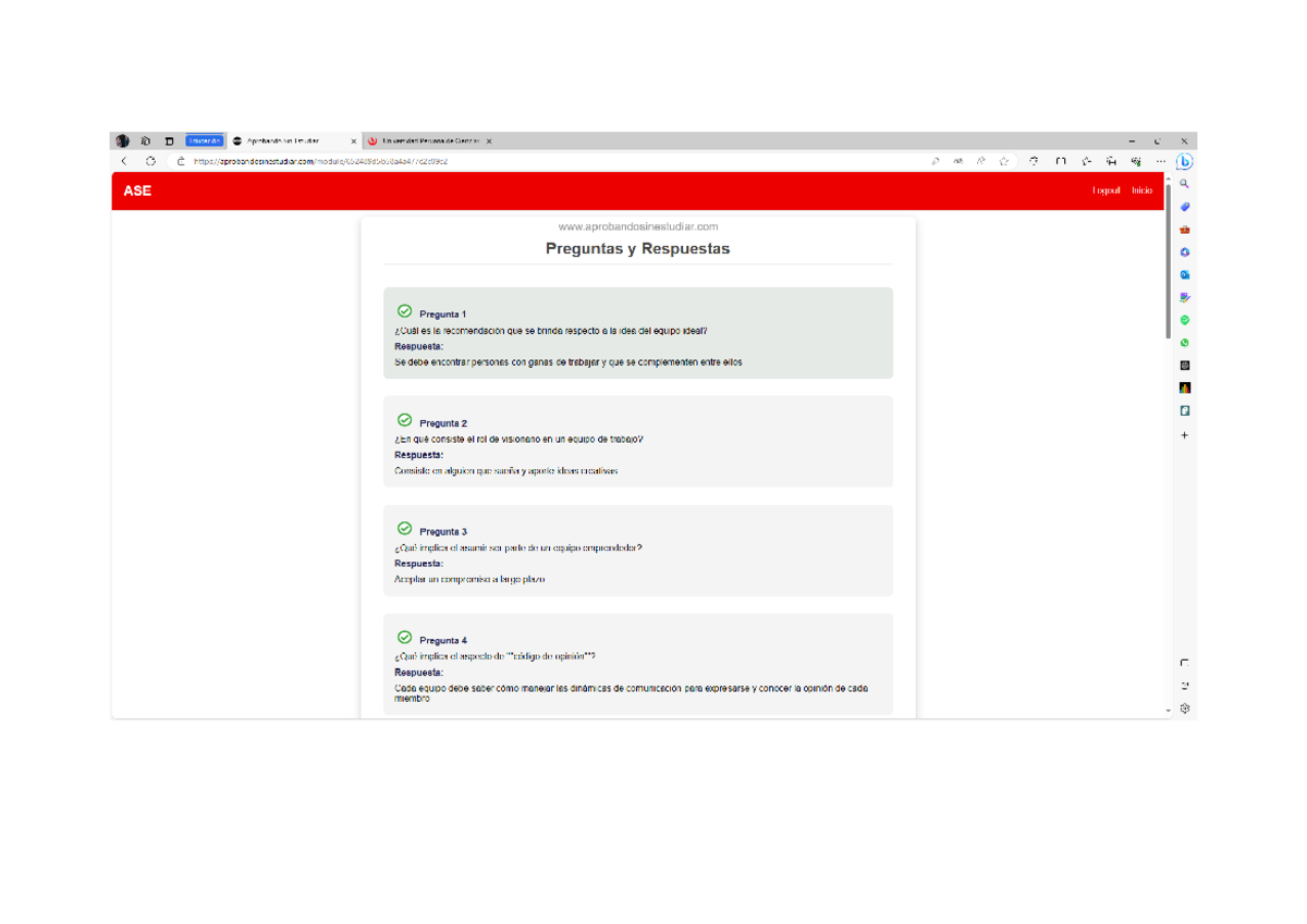 Semana 1 Cuestionario de Trabajo en Equipo: Emprendimiento UPC - Document Preview