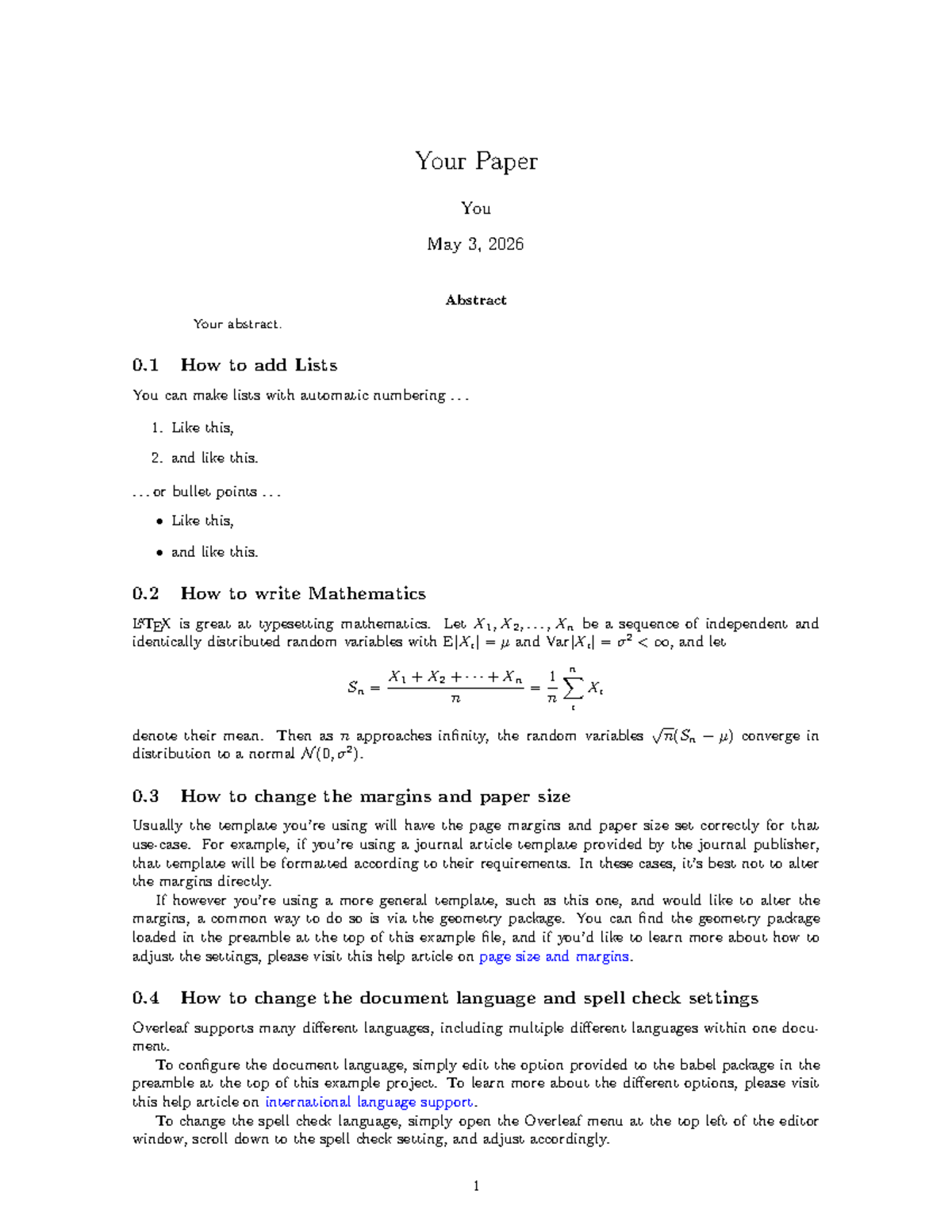Guide to Formatting and Typesetting in LaTeX (Course Code: 2EMETEST ...