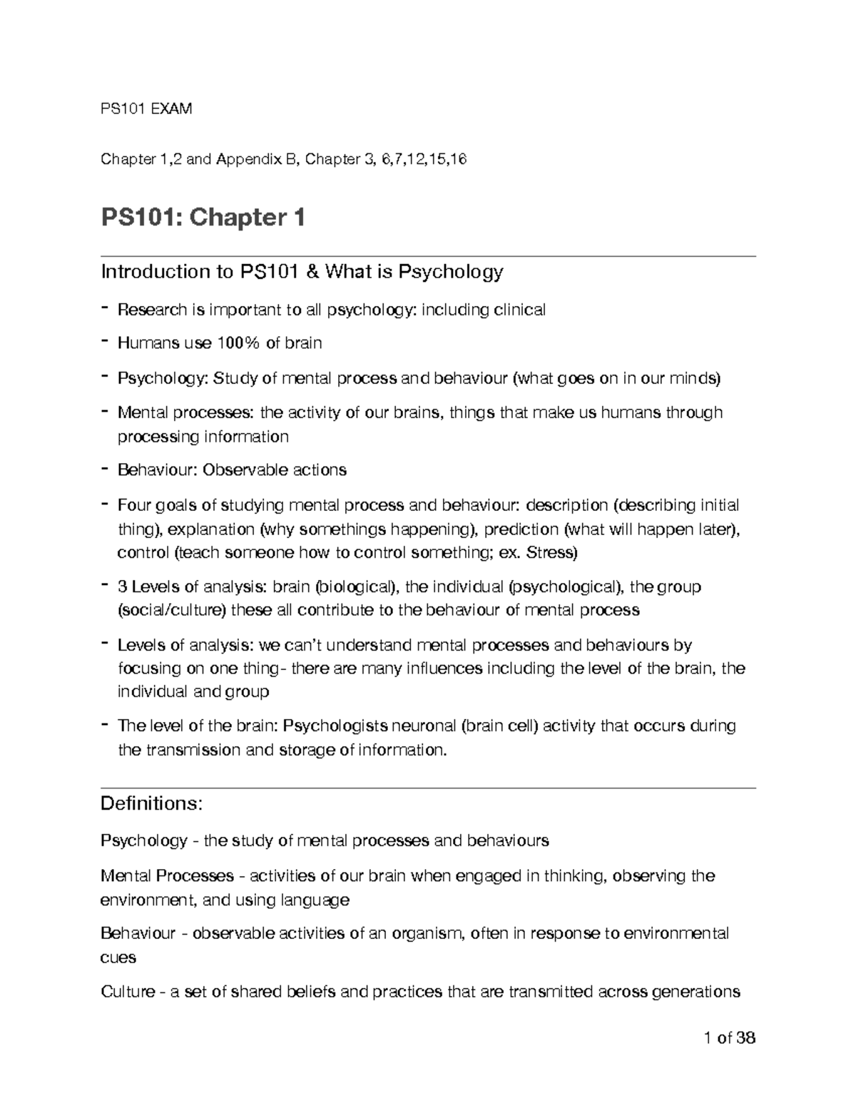 PS101 - Exam Review: Lecture Notes on Key Concepts and Appendices - Studocu