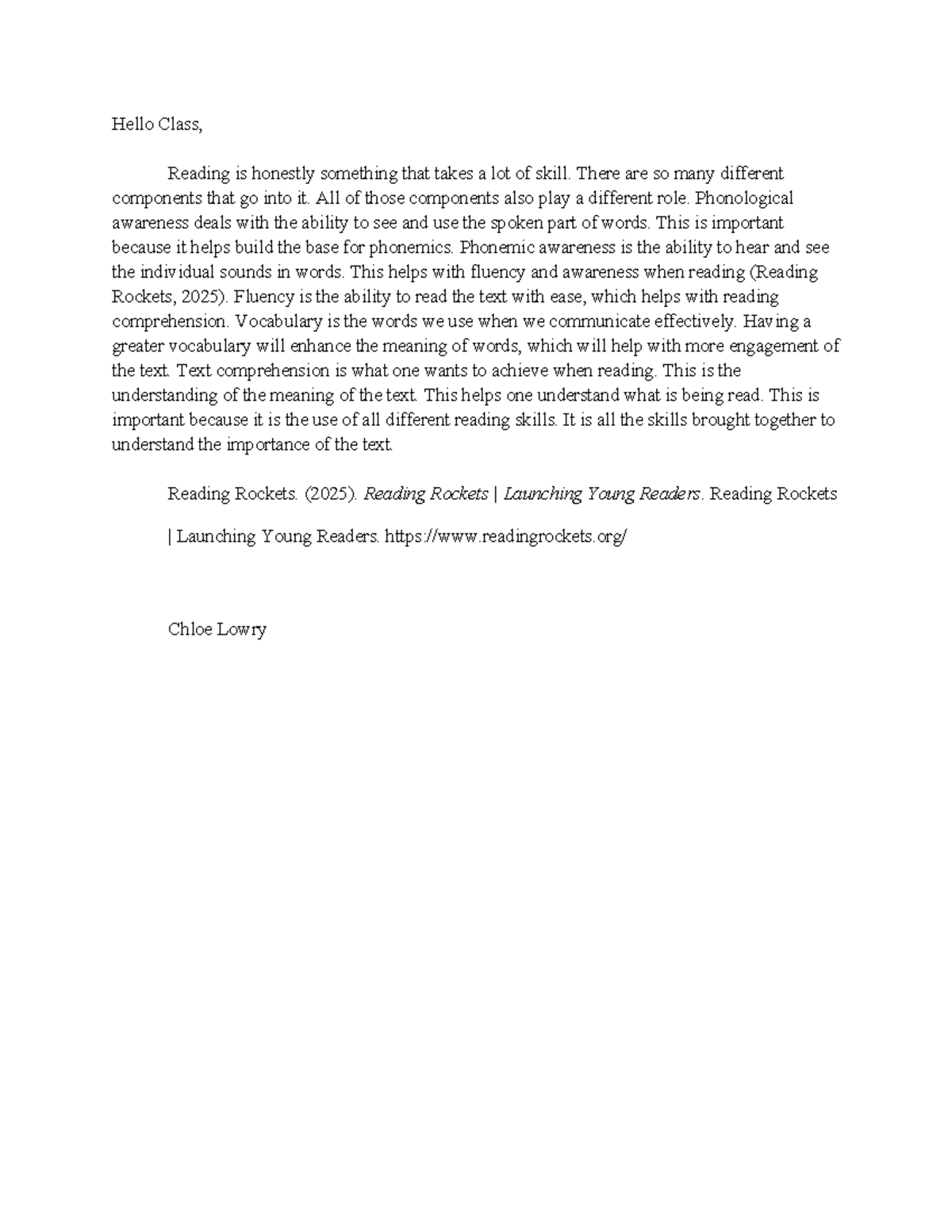 EDU 101: Discussion Questions on Reading Skills and Comprehension - Studocu