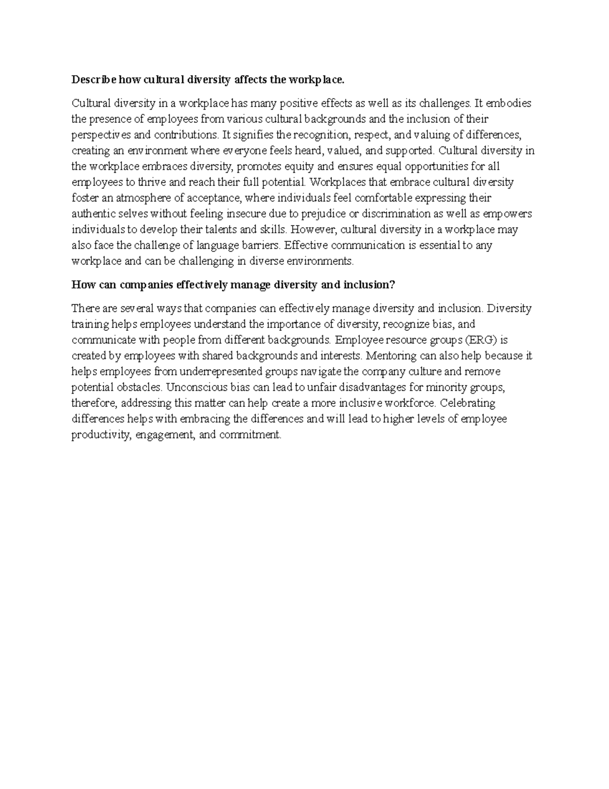 MGT-200 6-1 Discussion: Impact of Cultural Diversity in Workplaces ...