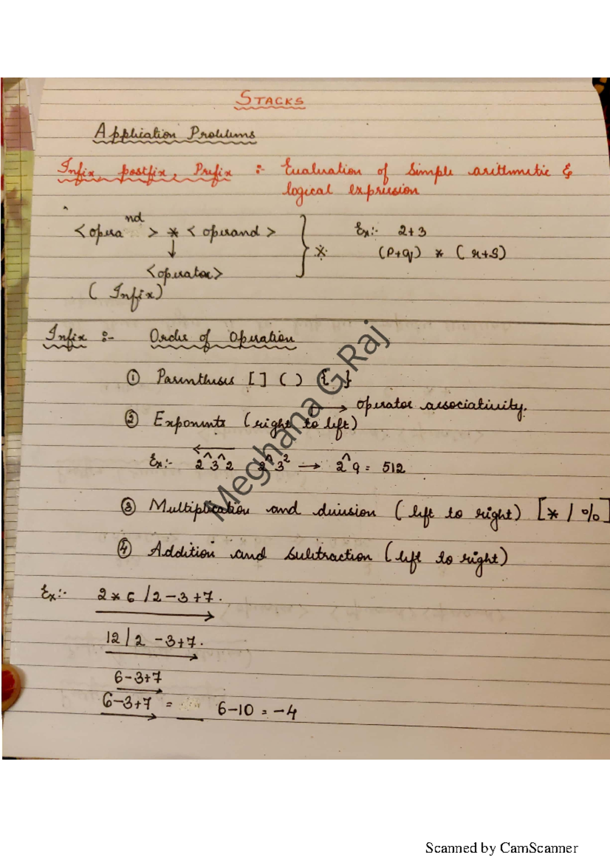 Stacks Full Notes - DSA: Infix, Postfix, and Prefix Evaluation Guide ...
