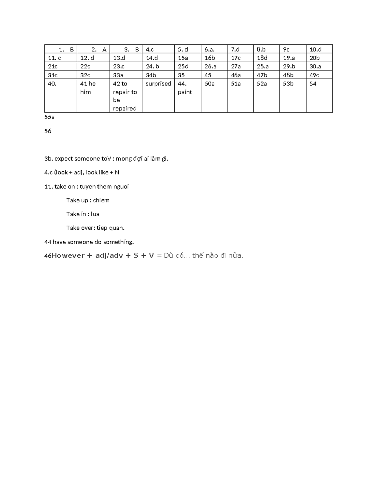 Dap An - Tienganh Quiz Answers (Course Code: 1) - Studocu
