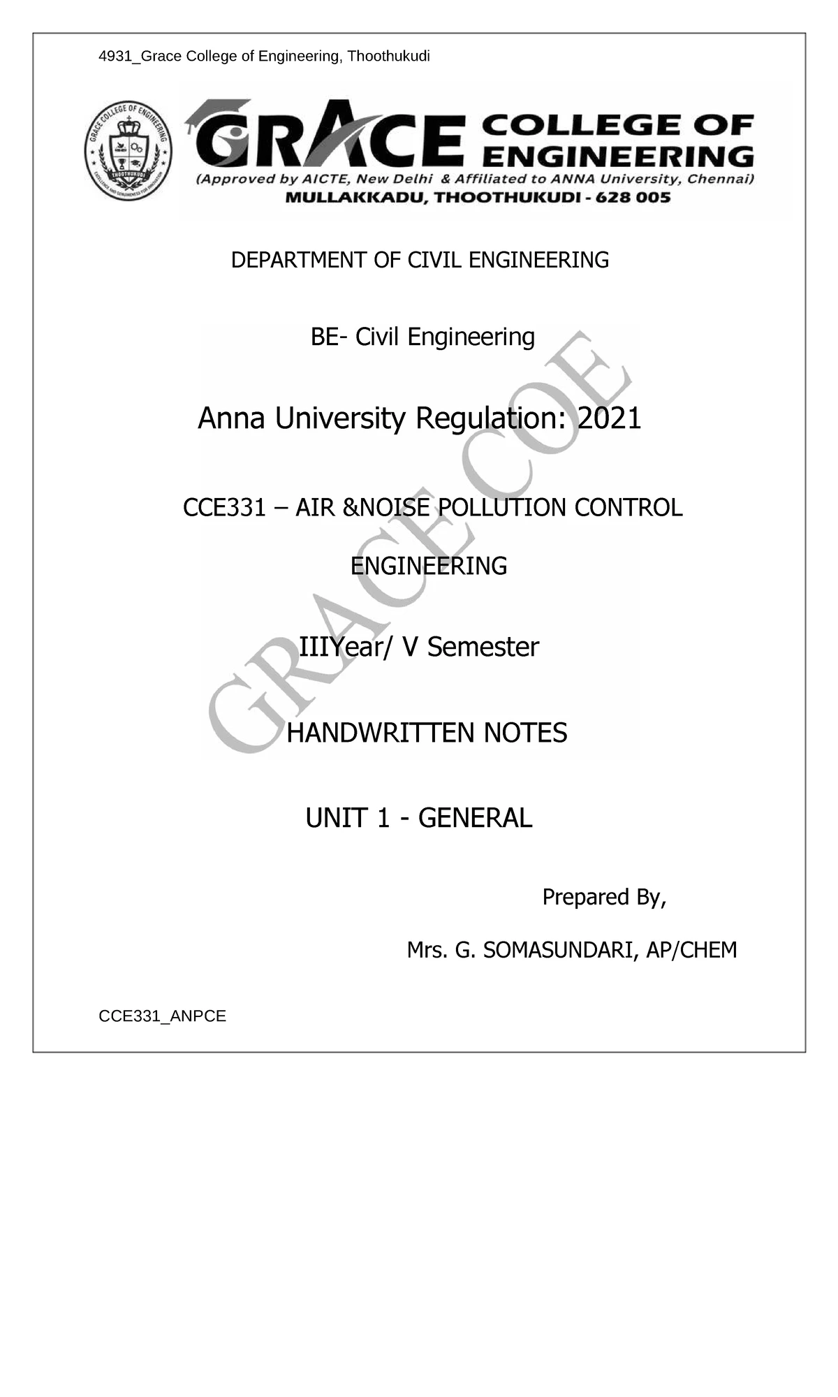 CCE331 Air Noise Pollution Control Engineering Unit 2 Notes - Studocu