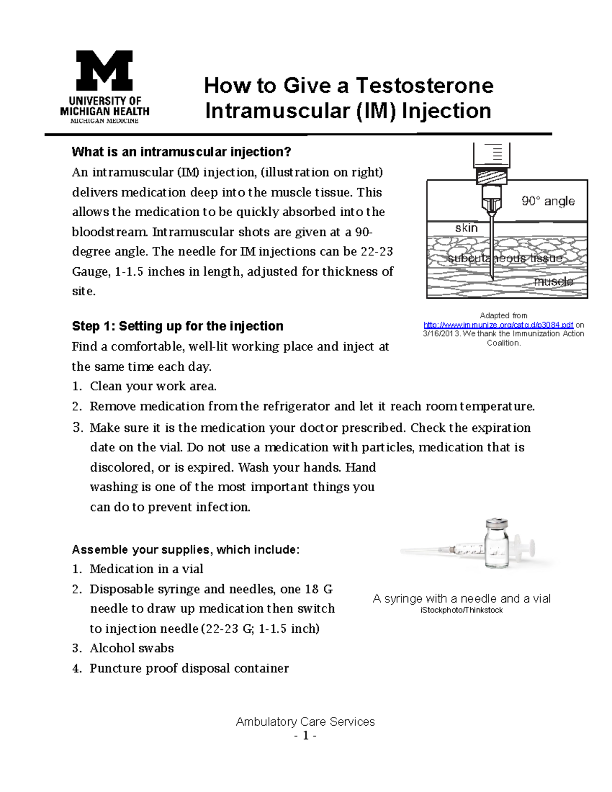 How to Administer Your IM Testosterone Injection: A Guide - Studocu