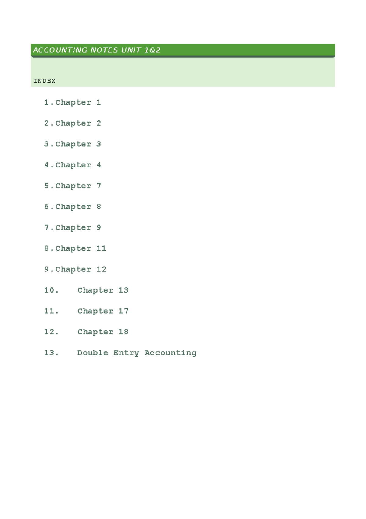 Accounting Notes for Units 1 and 2: Key Concepts & Key Terms - Studocu