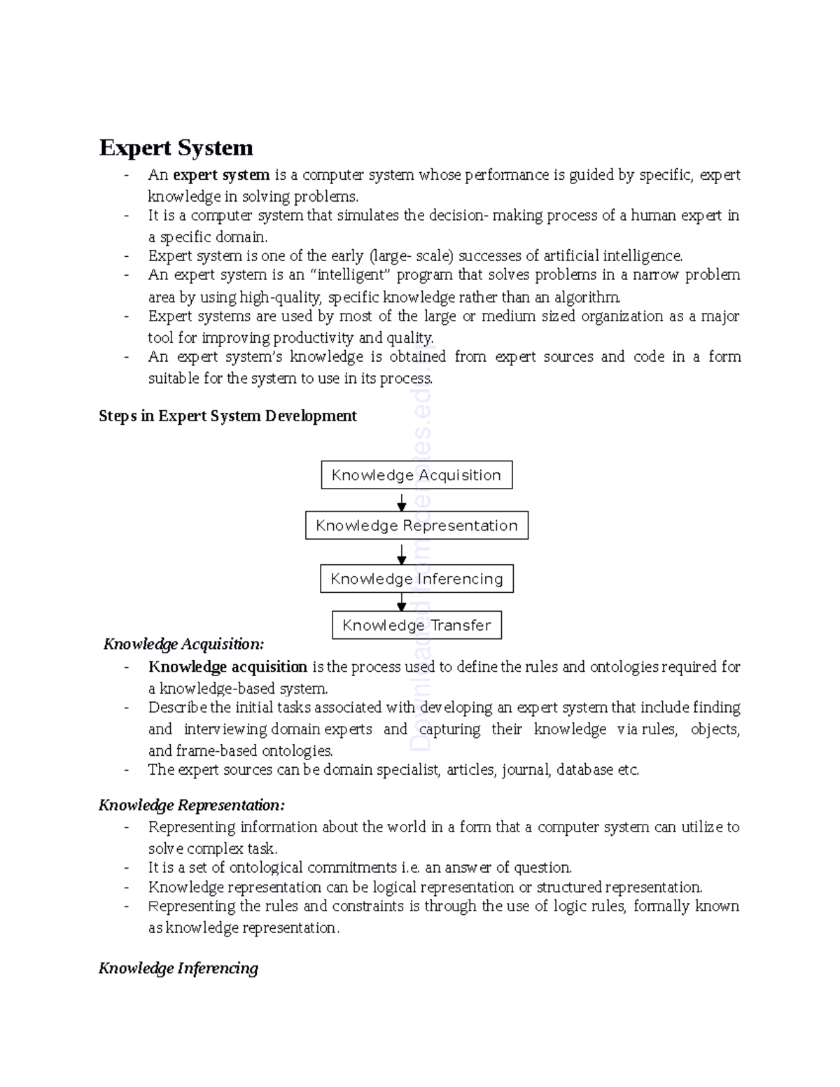 AI Chapter 7: Understanding Expert Systems and Their Components - Studocu