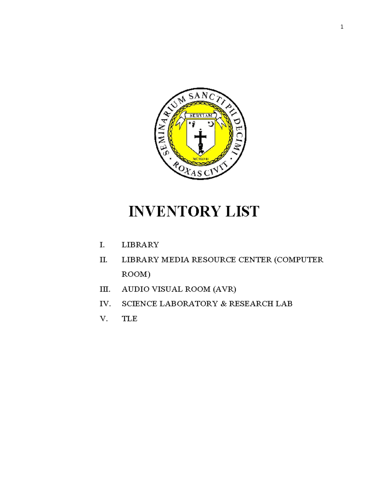 SPXS Inventory List: Library, Media Center, and Science Lab Resources ...