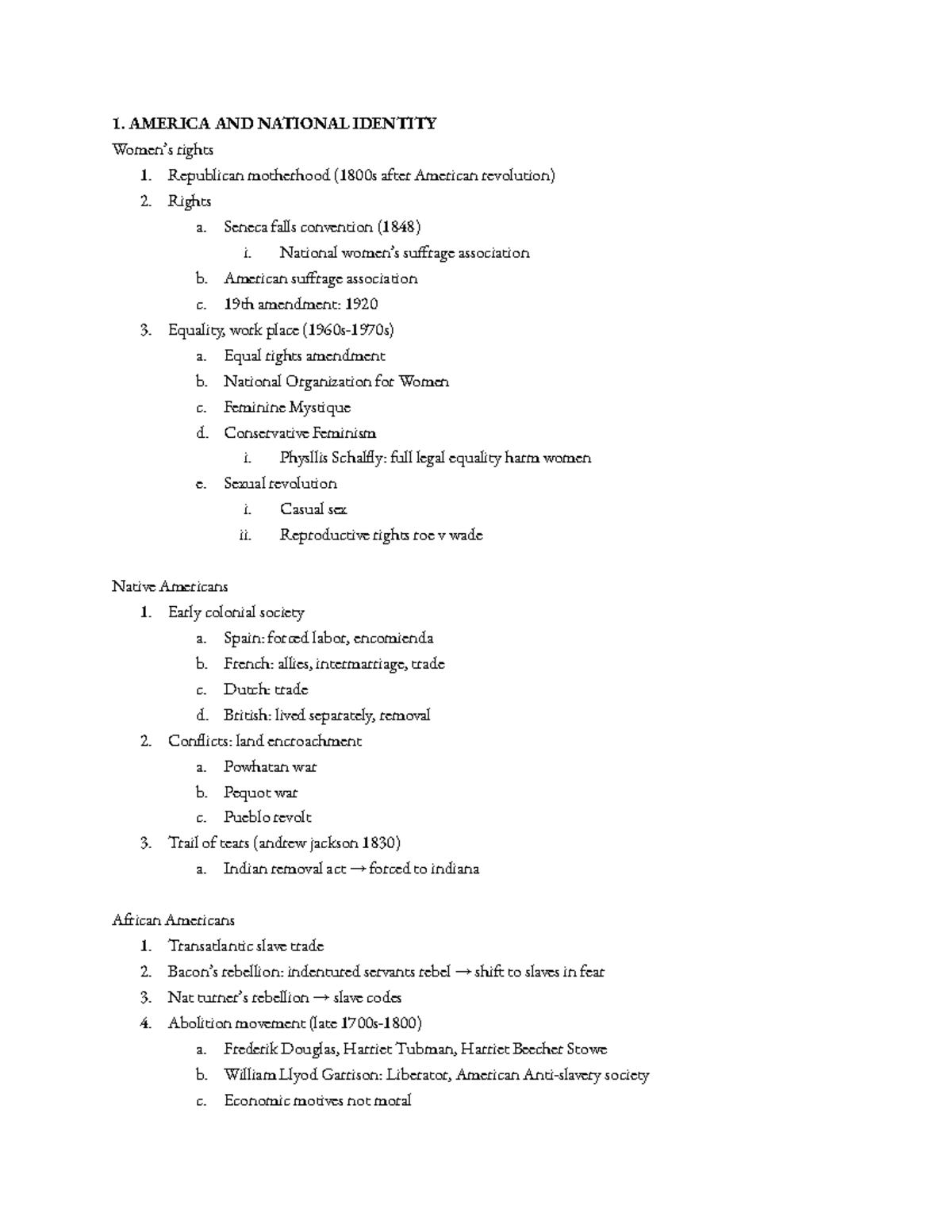 APUSH: America and National Identity - Rights and Movements Overview ...