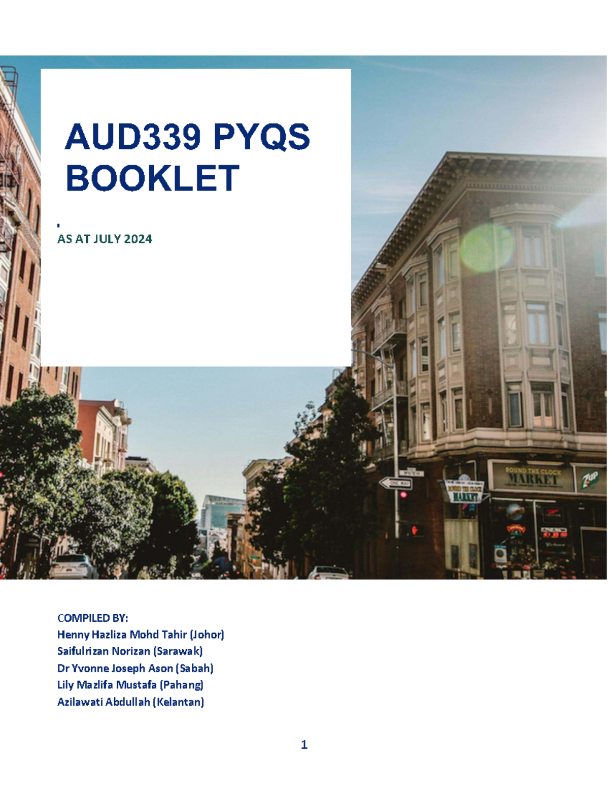 Final Exam AUD339 Past Year Questions Compilation - Studocu