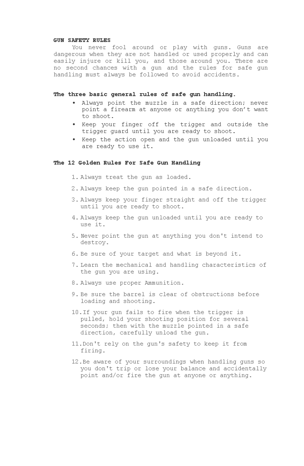 Gun Safety Rules For Security Guard In The Philippines