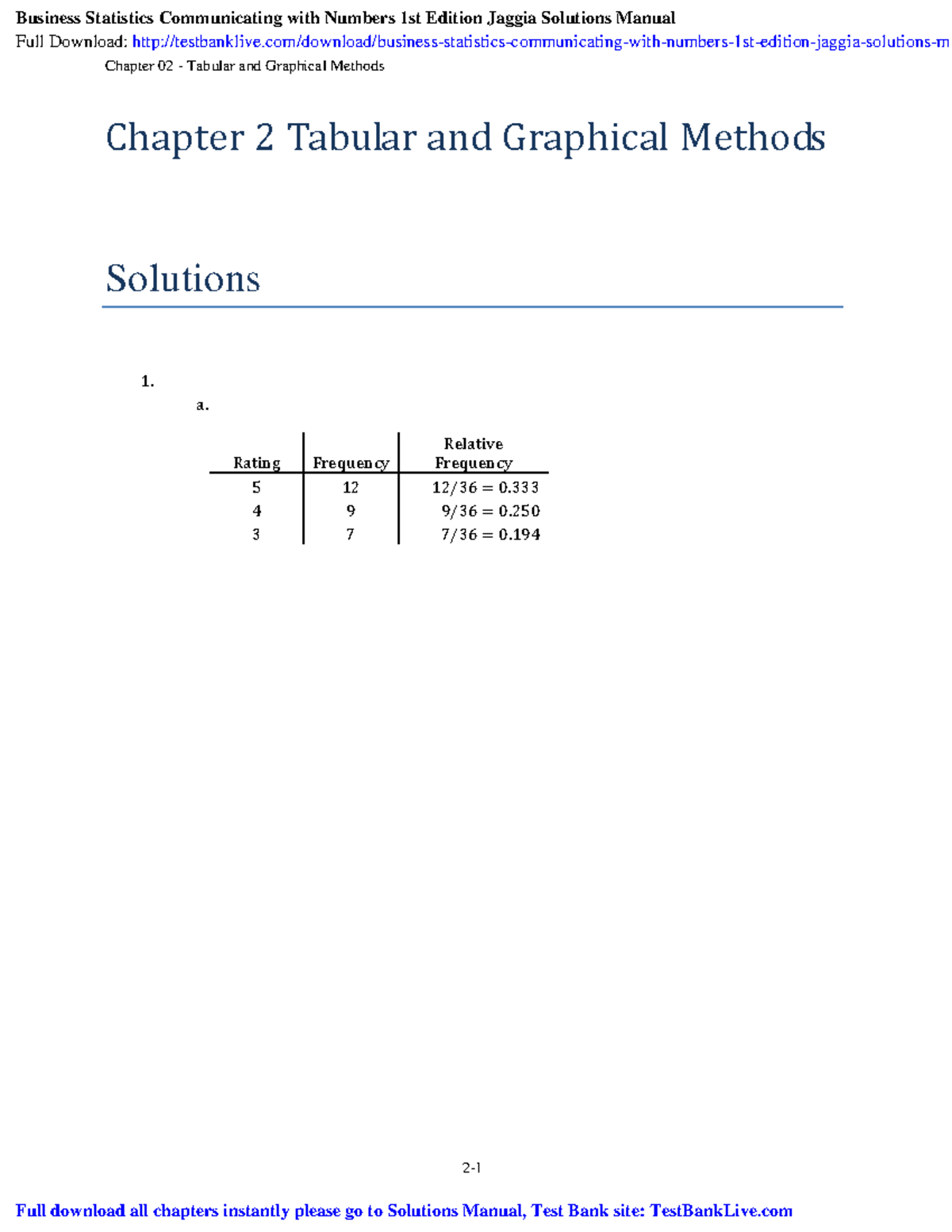 business statistics communicating with numbers - Chapter 02 - Tabular ...
