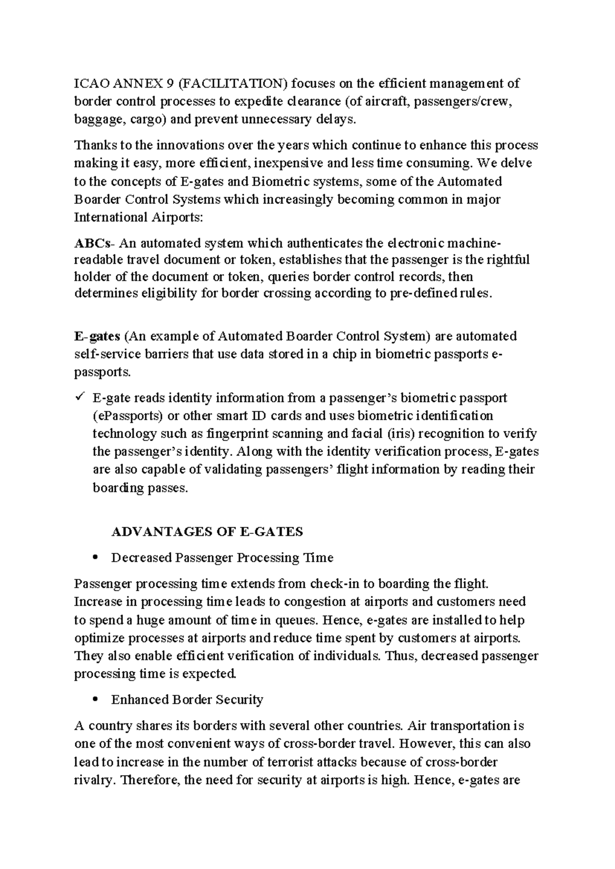 ICAO Annex 9: Enhancements in E-Gates & Biometric Systems for Border ...