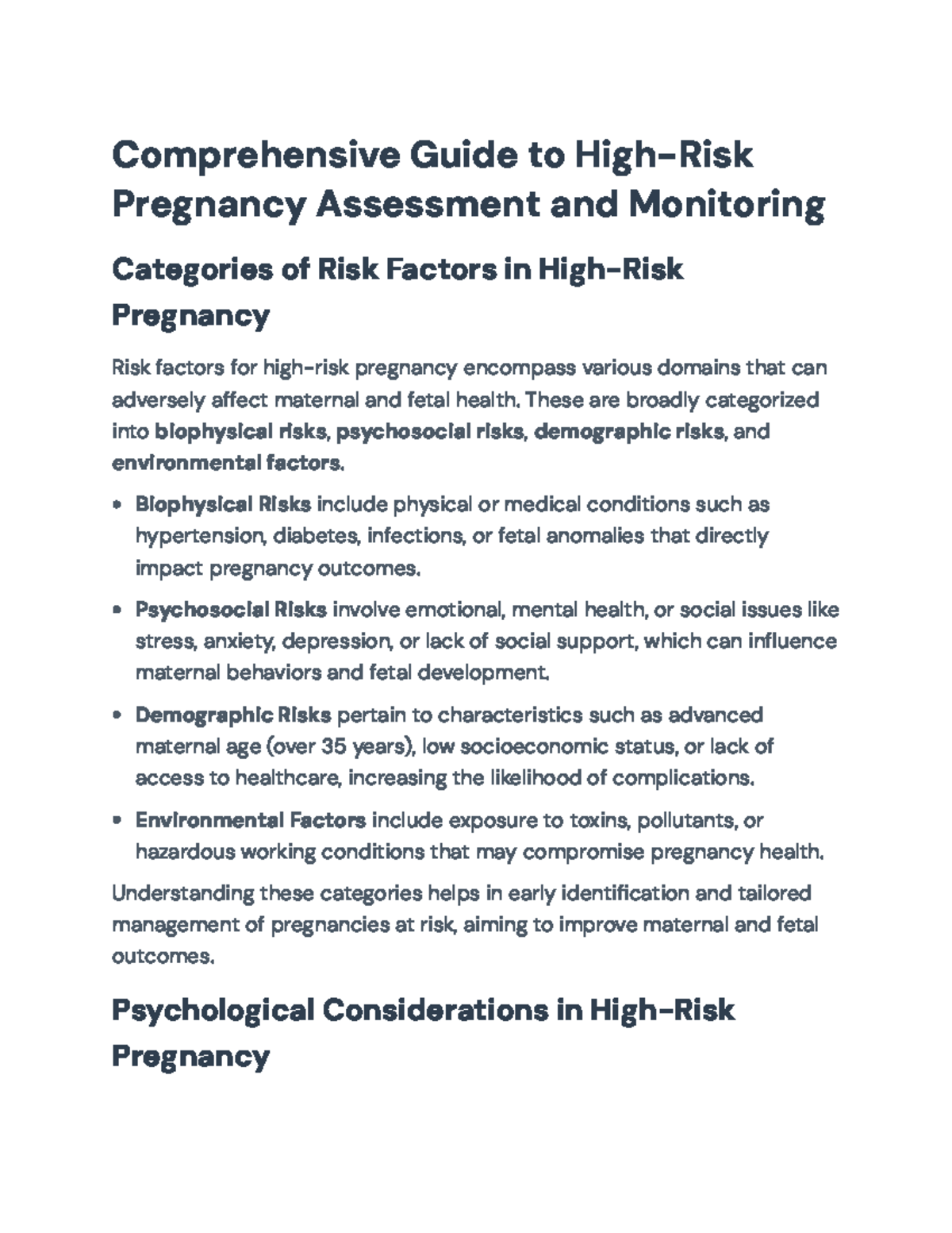 Comprehensive Guide to High-Risk Pregnancy Monitoring and Assessment ...