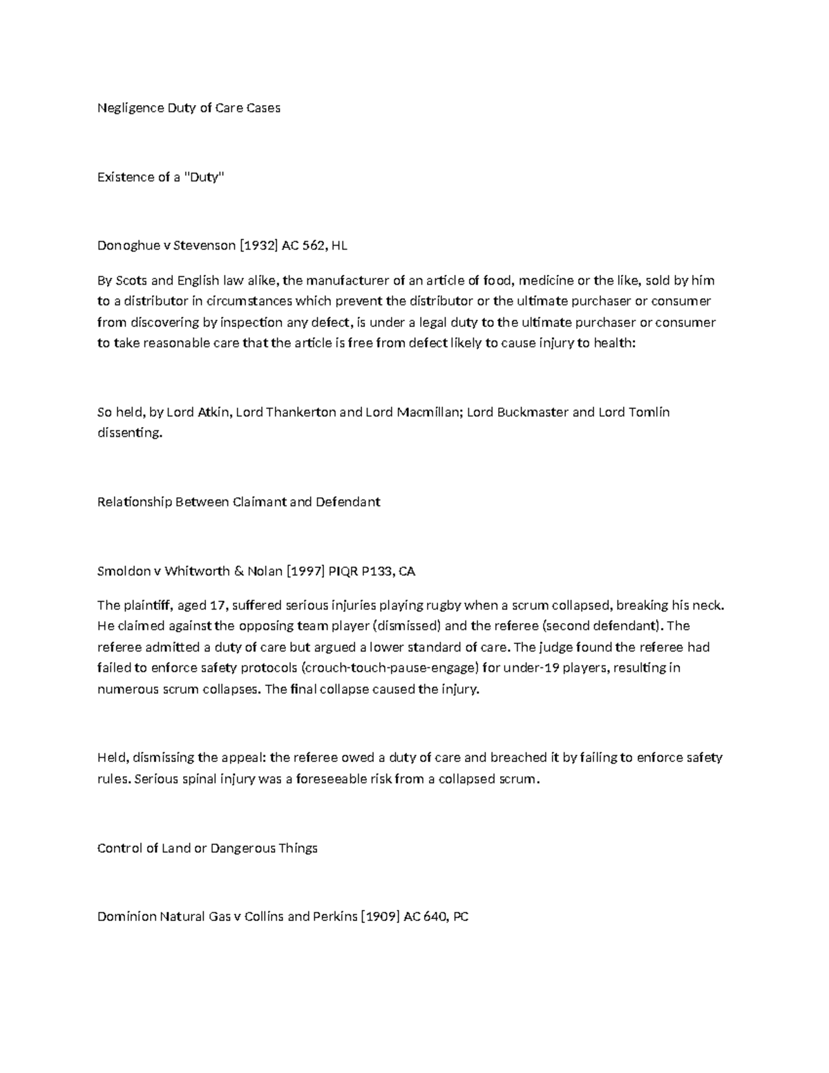 Negligence Duty of Care Case Studies: Key Legal Principles and Outcomes ...