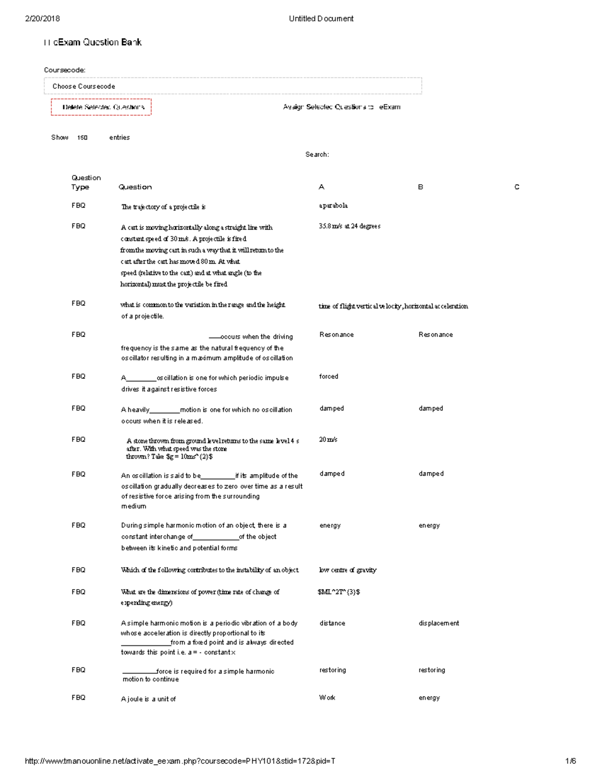 PHY101 - General Physics Practical Exam Questions and Answers - Studocu