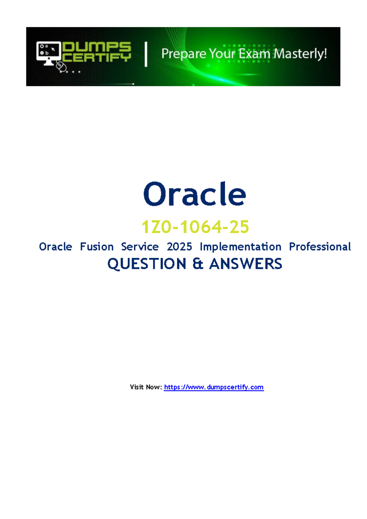 1Z0-1064-25 Oracle Fusion Service 2025 Exam Practice Questions - Studocu
