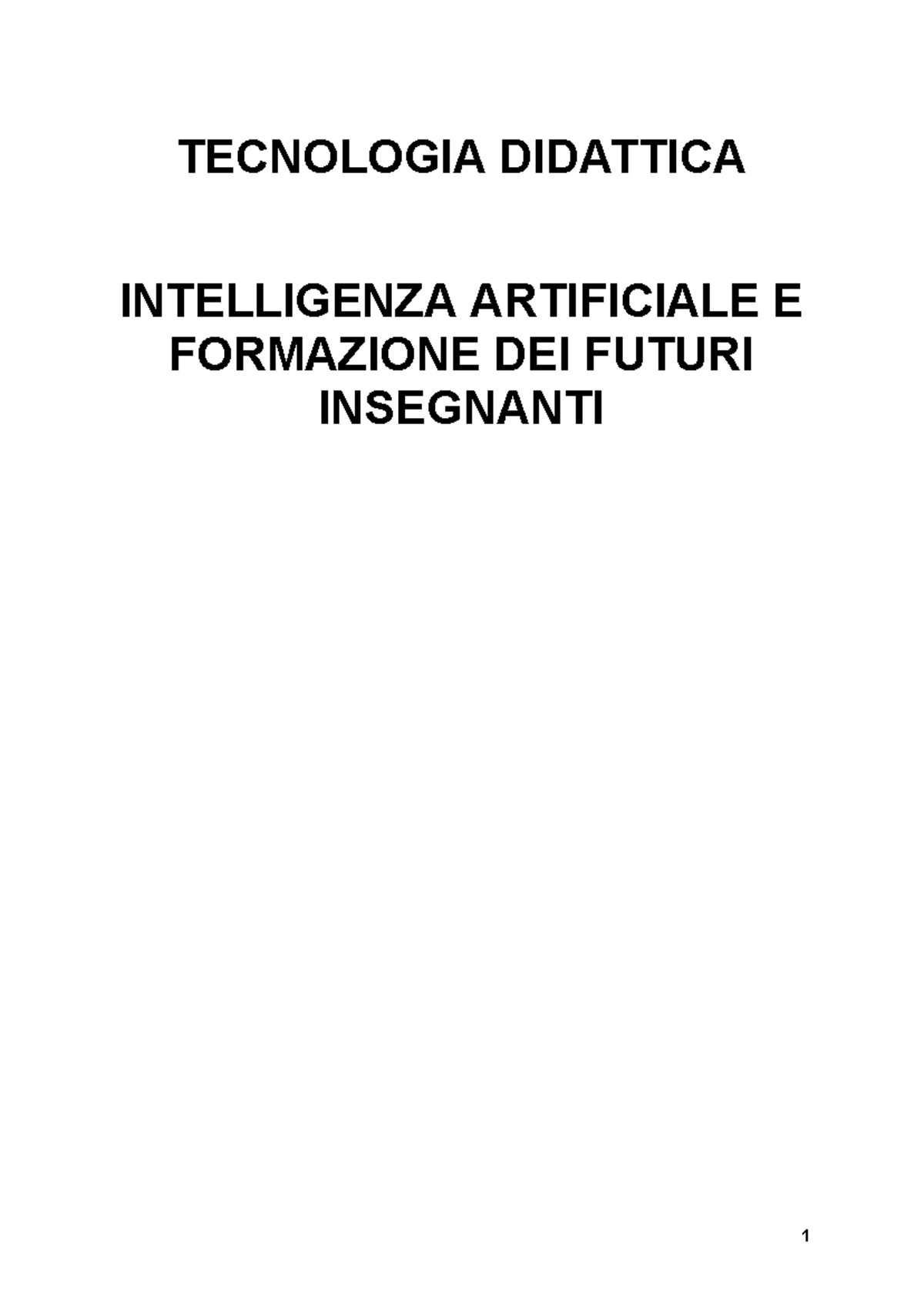 TECNOLOGIA DIDATTICA E INTELLIGENZA ARTIFICIALE NELLA FORMAZIONE DEI ...