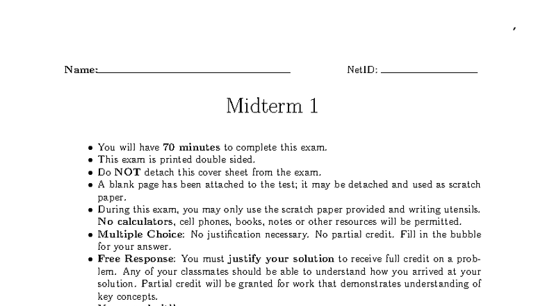 Fall 2018 Math 121.001 & 021 - Midterm 1 Practice Exam - Studocu