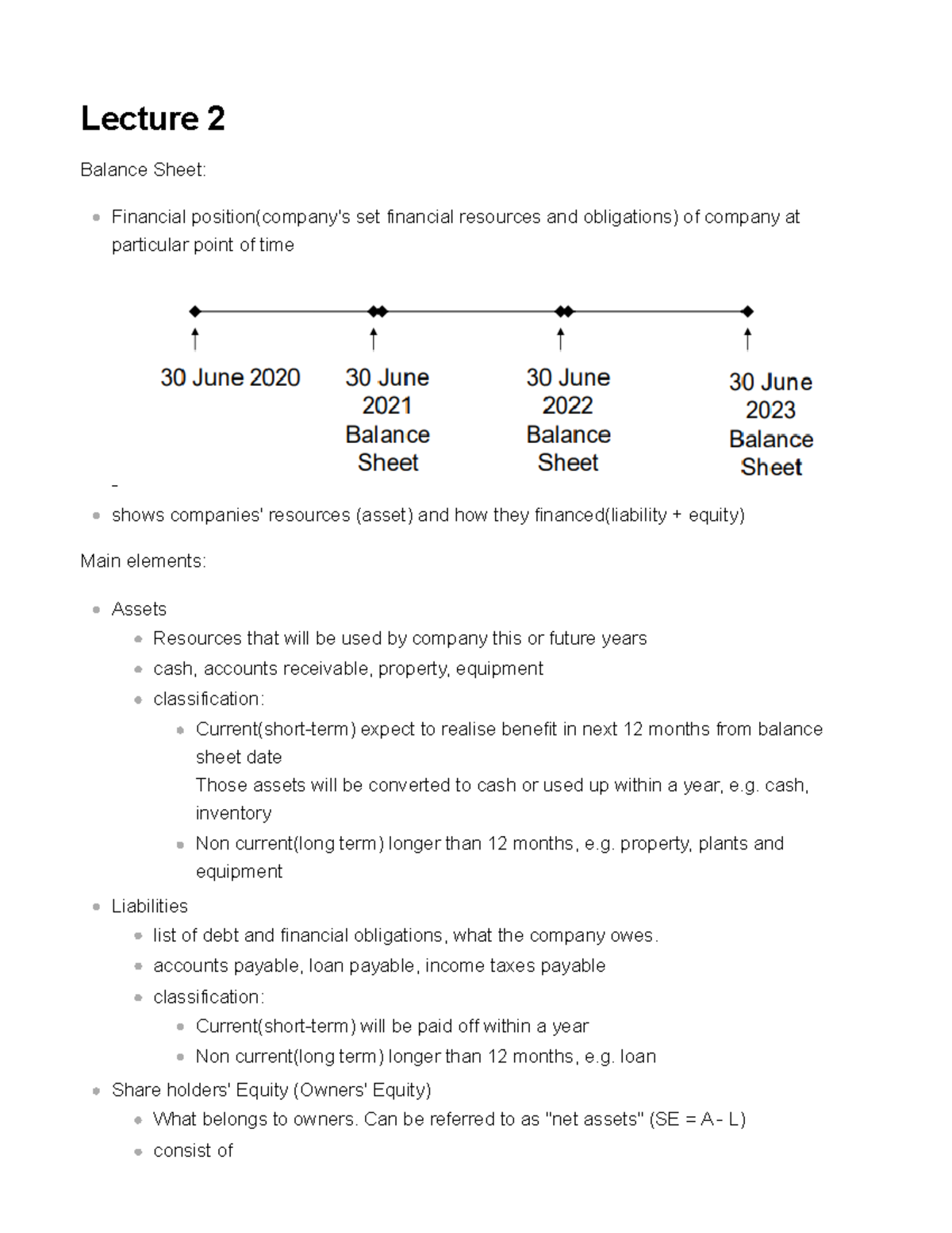 Lecture 2: Understanding the Balance Sheet and Financial Statements ...