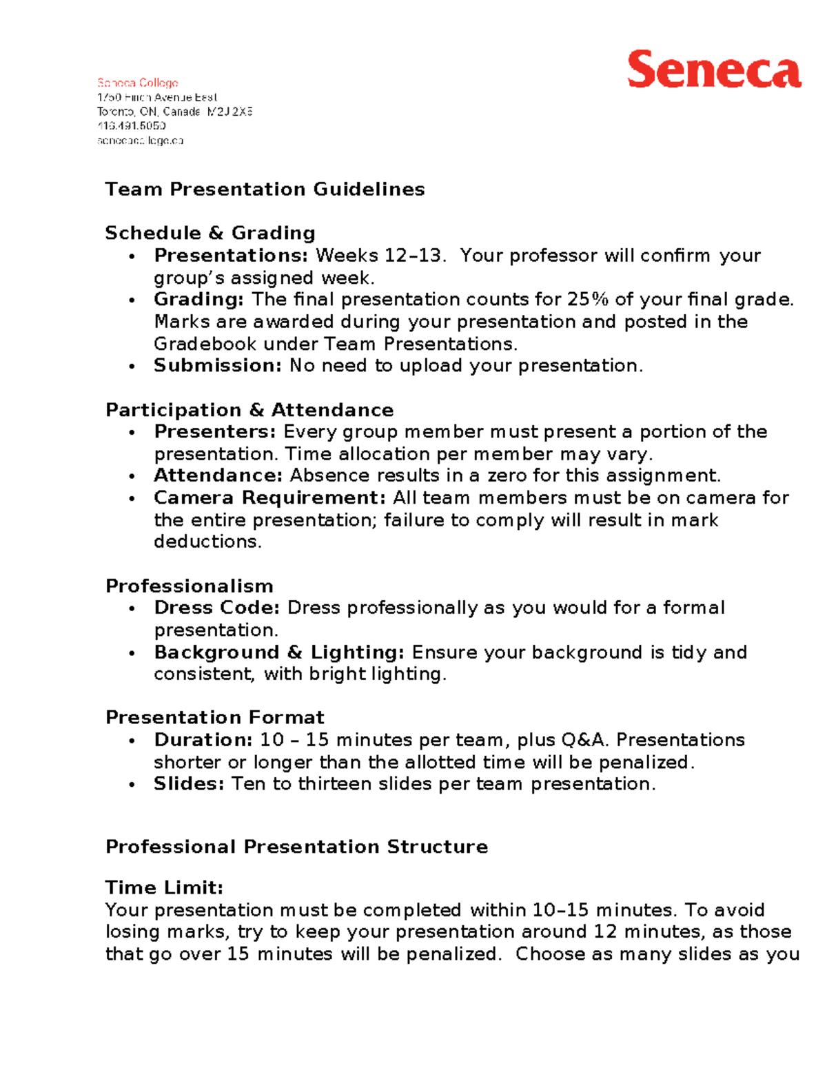 Final Presentation Guidelines for Team Project 2020-26 - Studocu