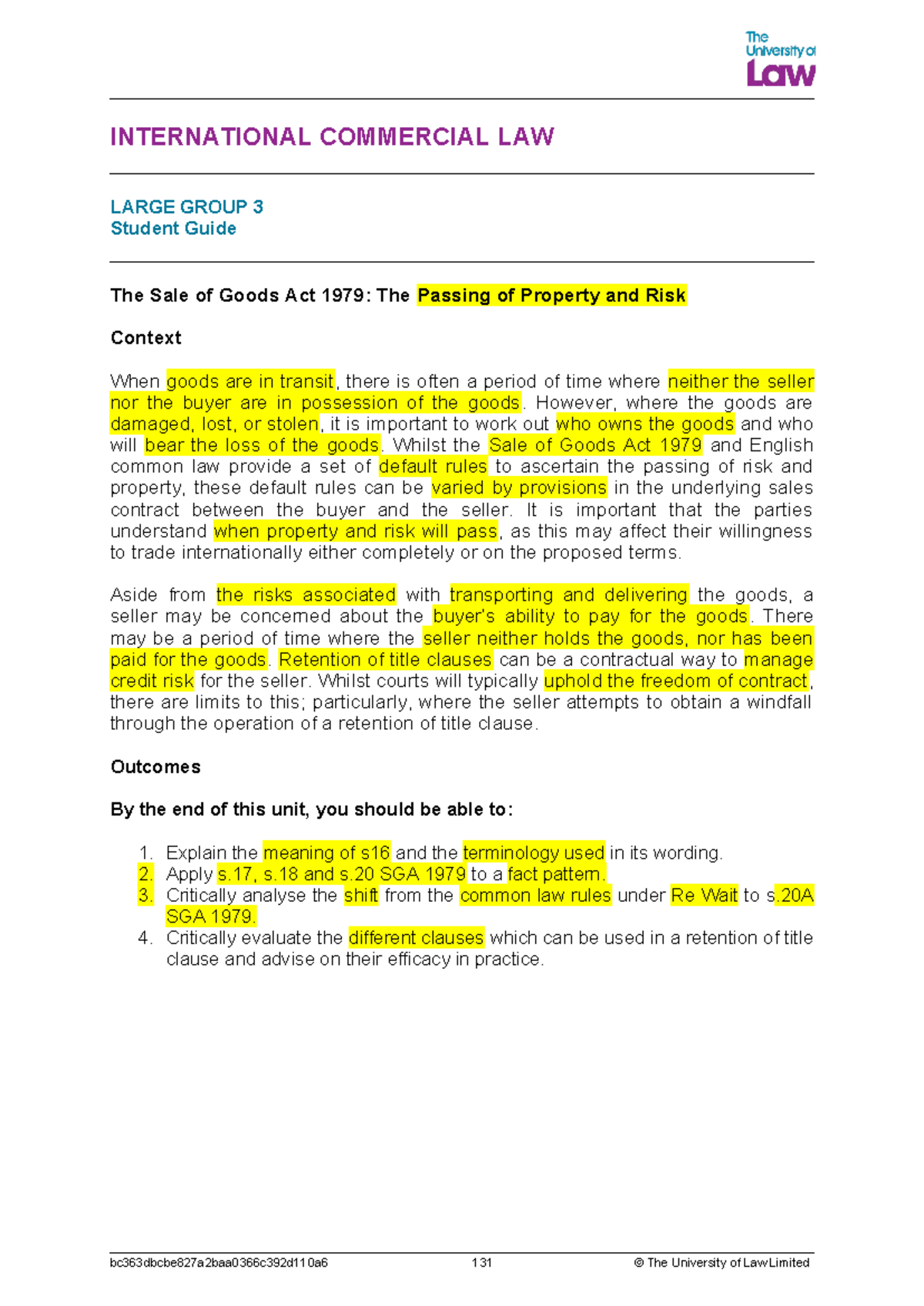 ICL - Unit 3 - lecture - INTERNATIONAL COMMERCIAL LAW LARGE GROUP 3 ...