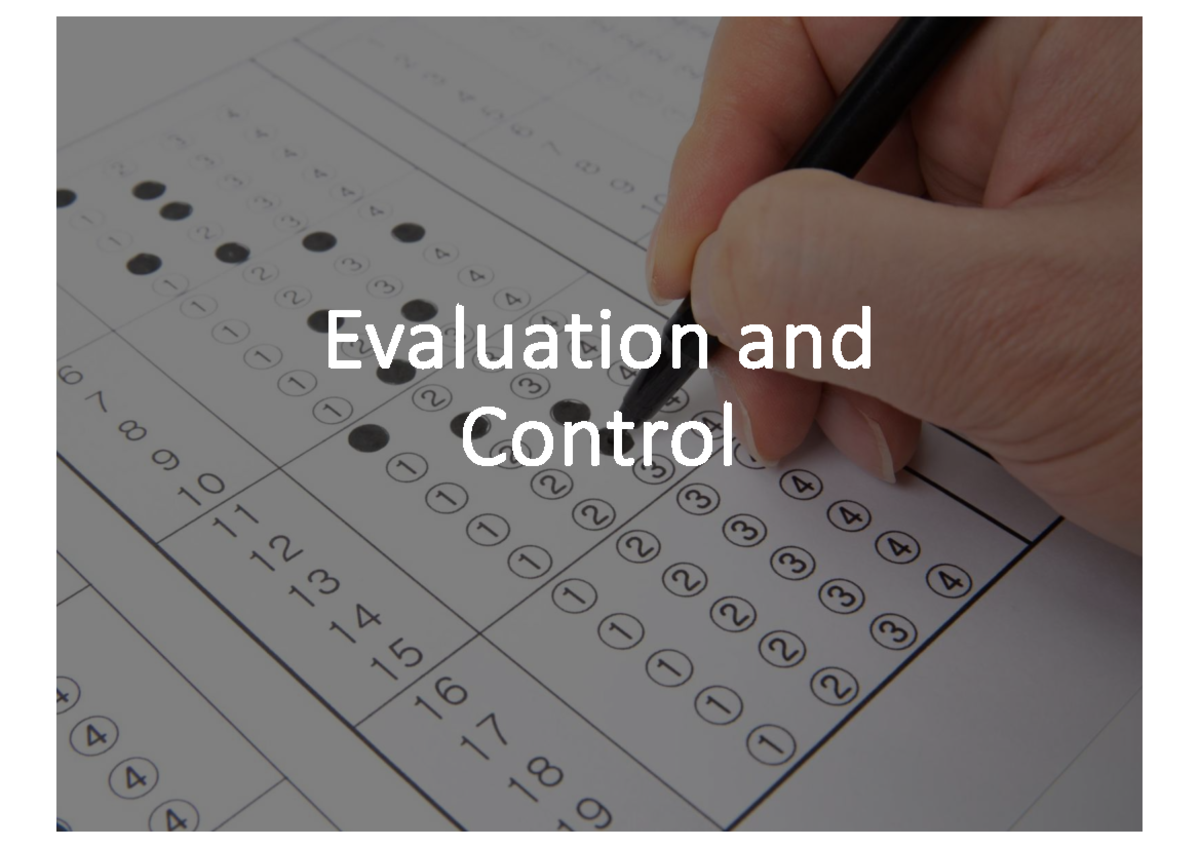 Lecture 7: Strategic Evaluation and Control (2025) - Studocu