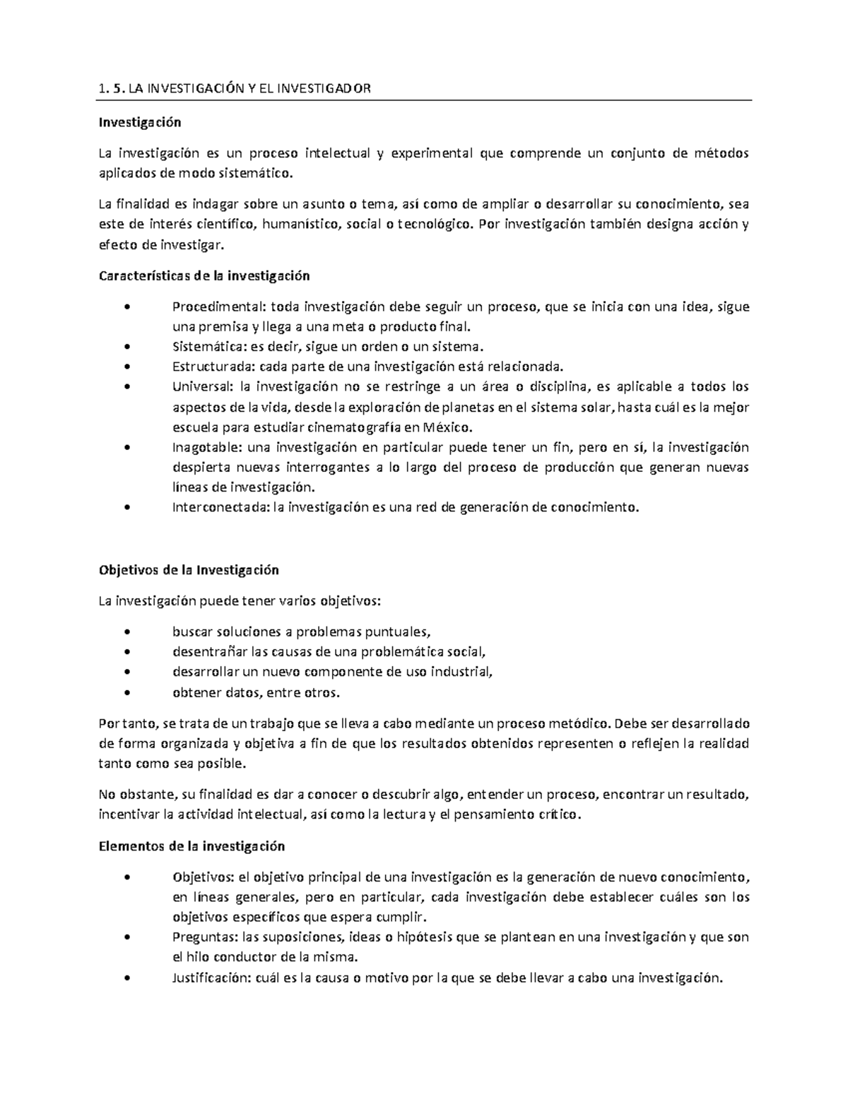 la investigacion - 1. 5. LA INVESTIGACIÓN Y EL INVESTIGADOR ...