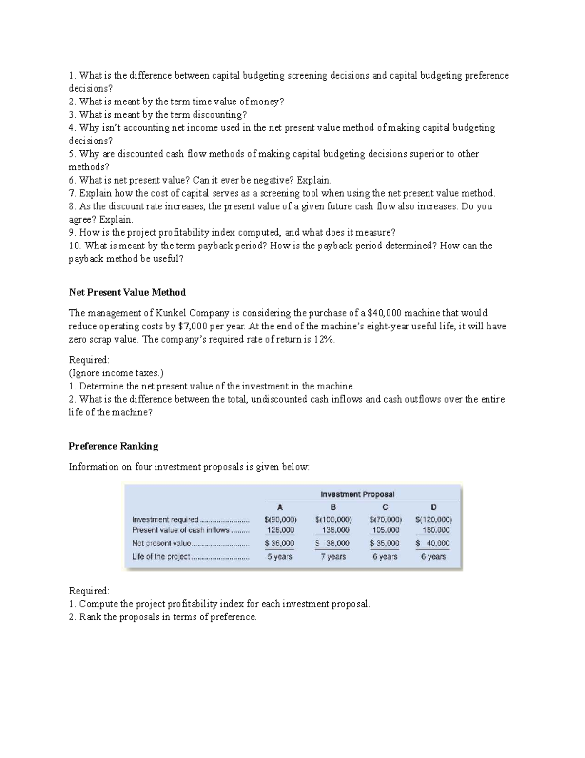 Capital Budgeting Concepts & NPV Analysis - Activity-in-Capital ...